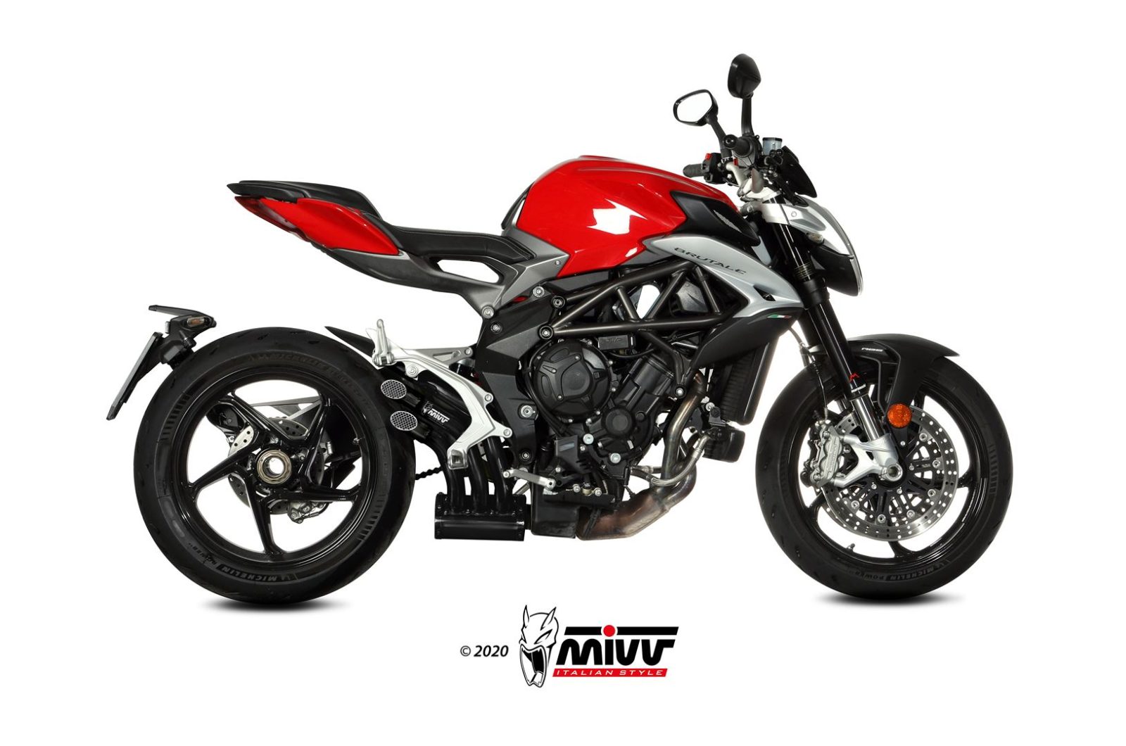 TERMINALE DI SCARICO INOX NERO MIVV SPEED EDGE MV AGUSTA BRUTALE 800/ RR 2017-24
