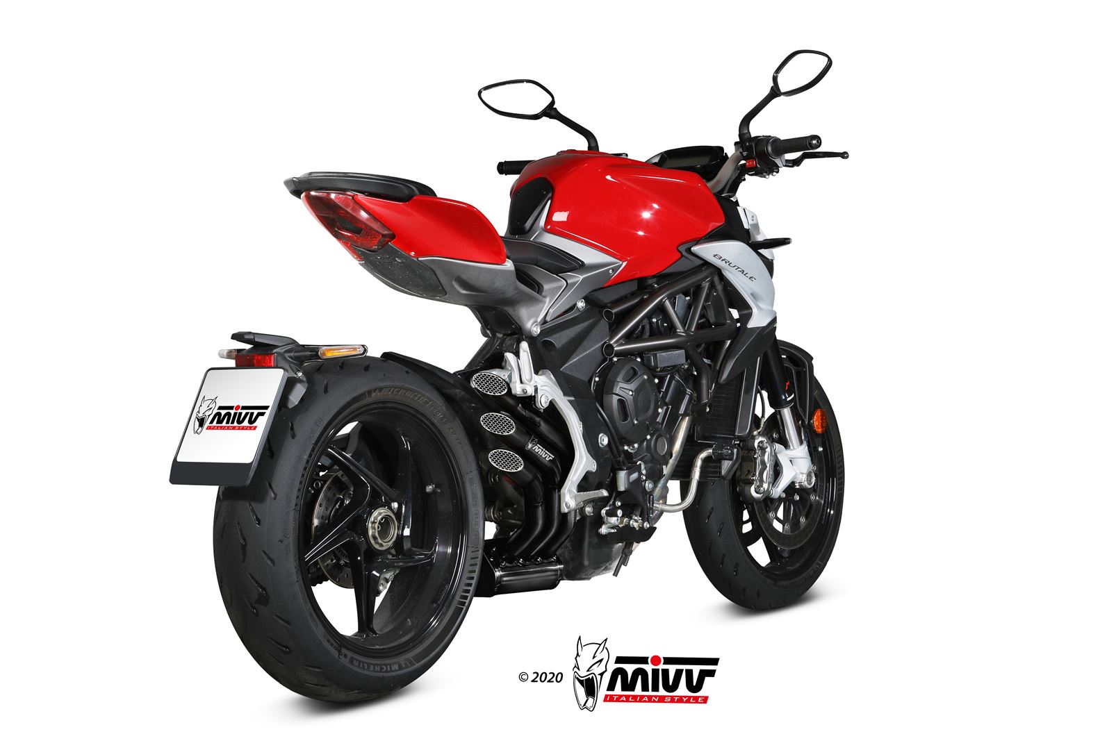 TERMINALE DI SCARICO INOX NERO MIVV SPEED EDGE MV AGUSTA BRUTALE 800/ RR 2017-24