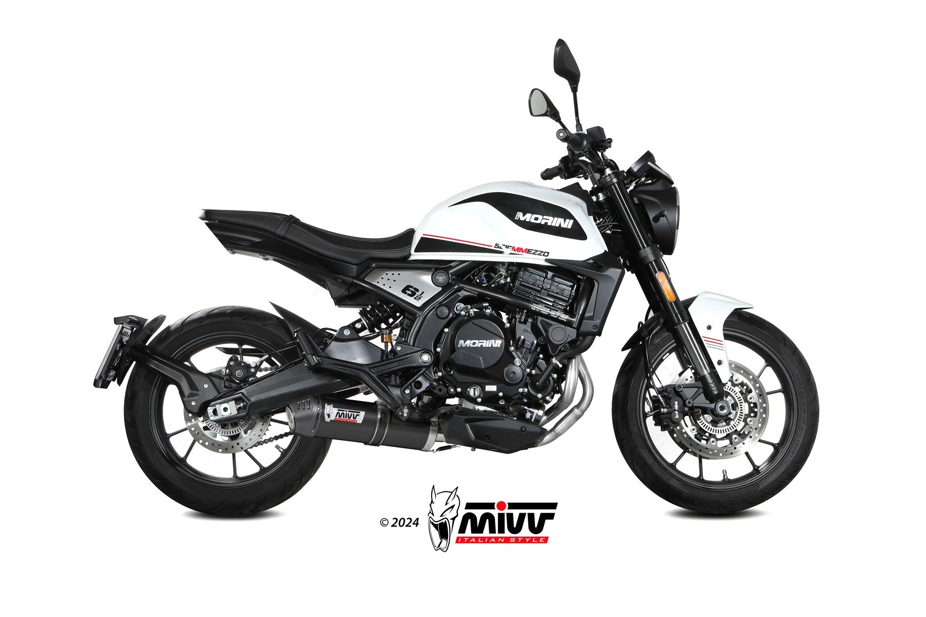 TERMINALE DI SCARICO INOX NERO MIVV OVAL MOTO MORINI SEIEMMEZZO STR 2022-2024