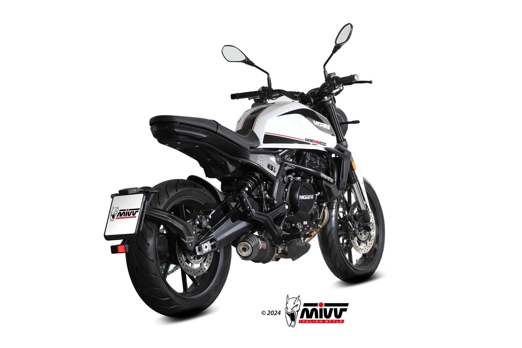 TERMINALE DI SCARICO INOX NERO MIVV OVAL MOTO MORINI SEIEMMEZZO STR 2022-2024