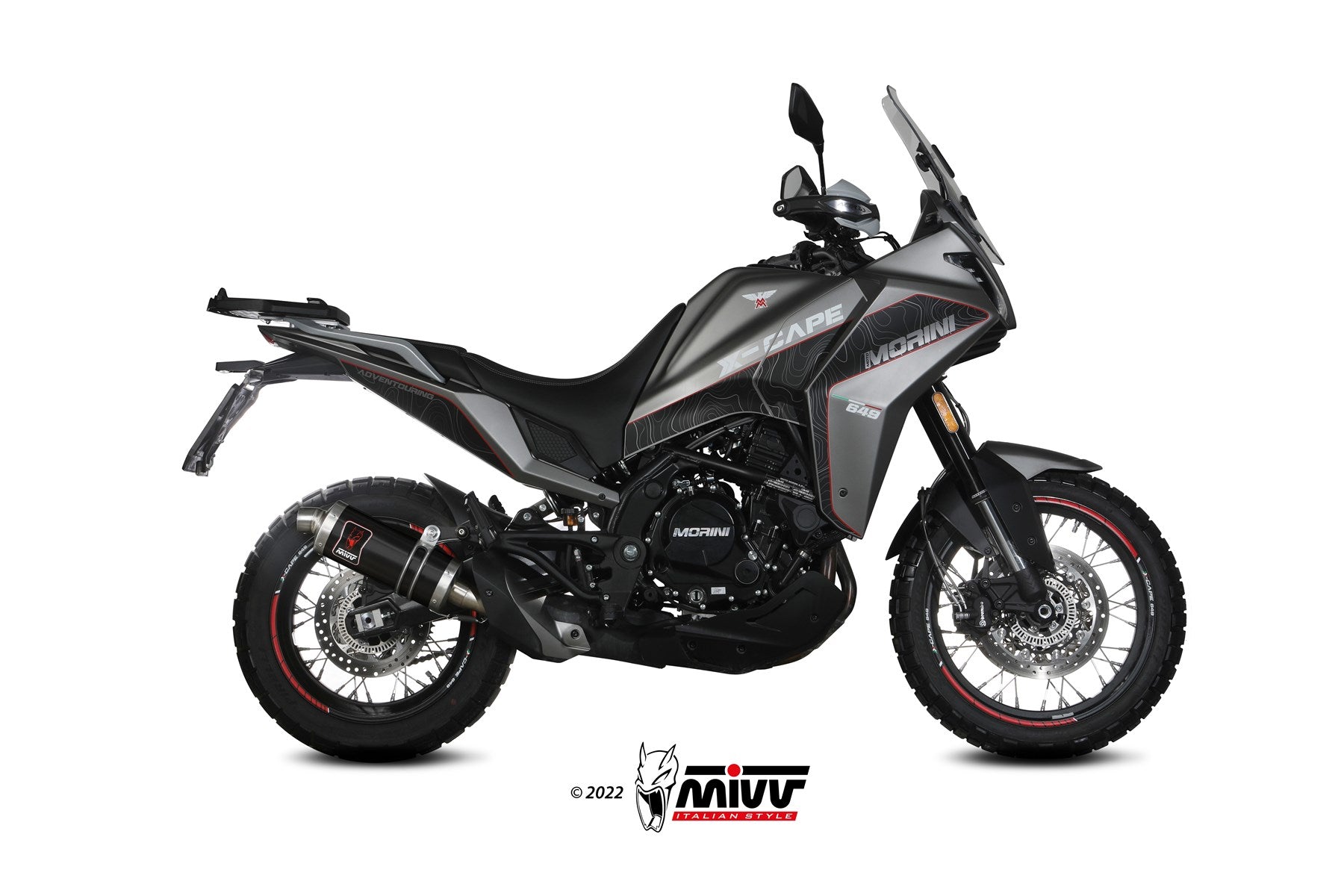 TERMINALE DI SCARICO IN ACCIAIO INOX NERO MIVV DAKAR MOTO MORINI X-CAPE 2021 -24