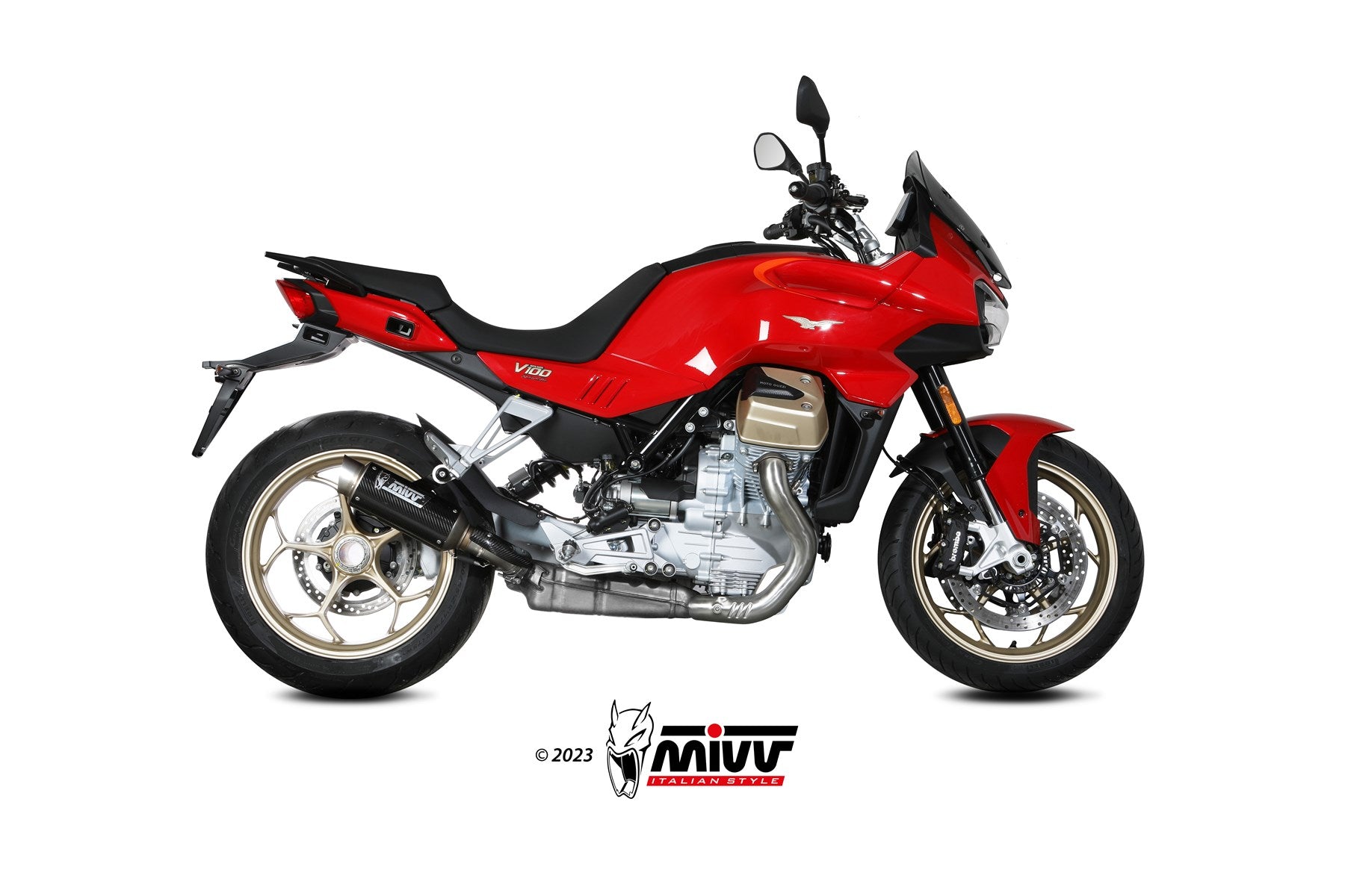 TERMINALE DI SCARICO IN CARBONIO MIVV GPPRO MOTO GUZZI V100 MANDELLO 2022 - 2024