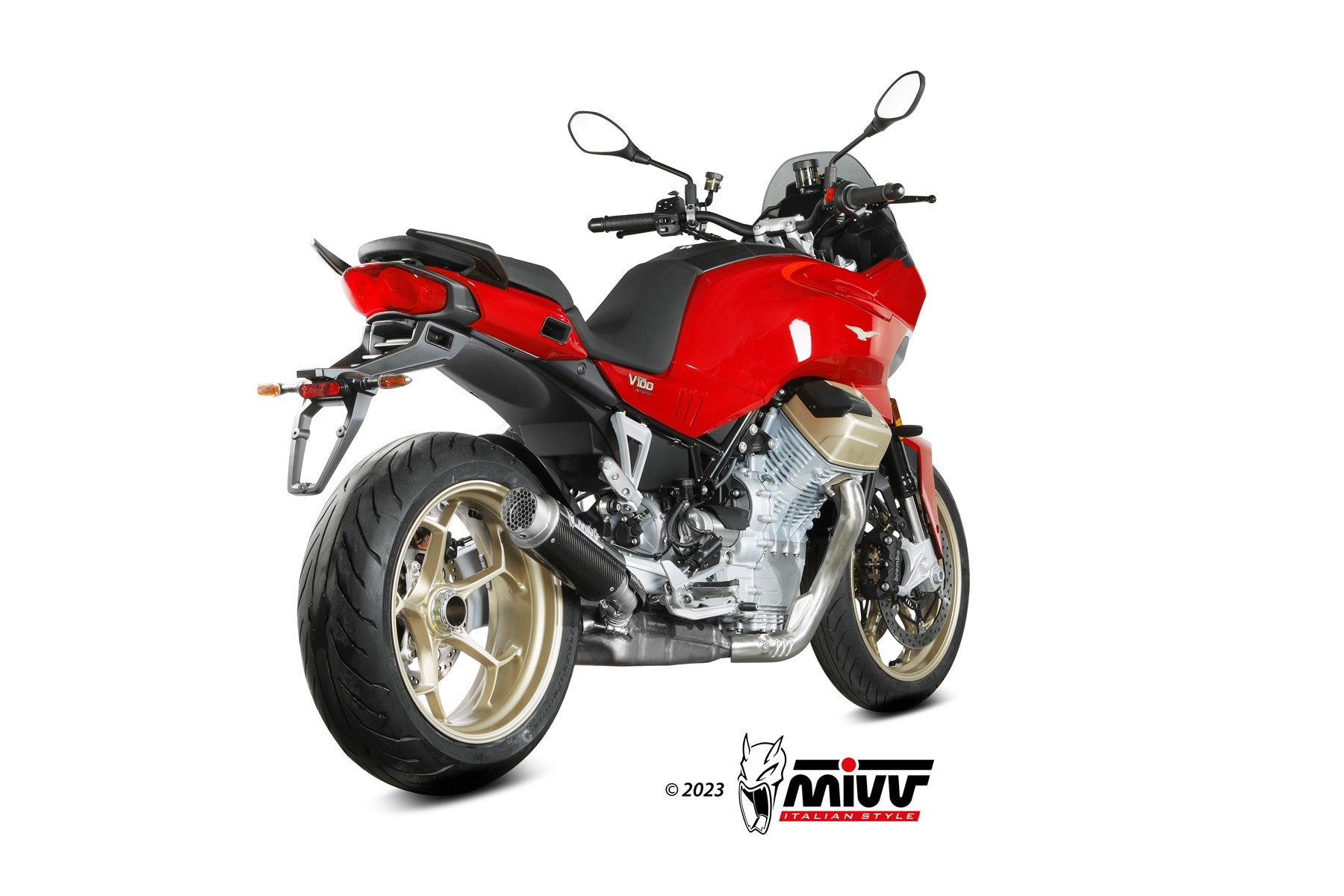 TERMINALE DI SCARICO IN CARBONIO MIVV GPPRO MOTO GUZZI V100 MANDELLO 2022 - 2024