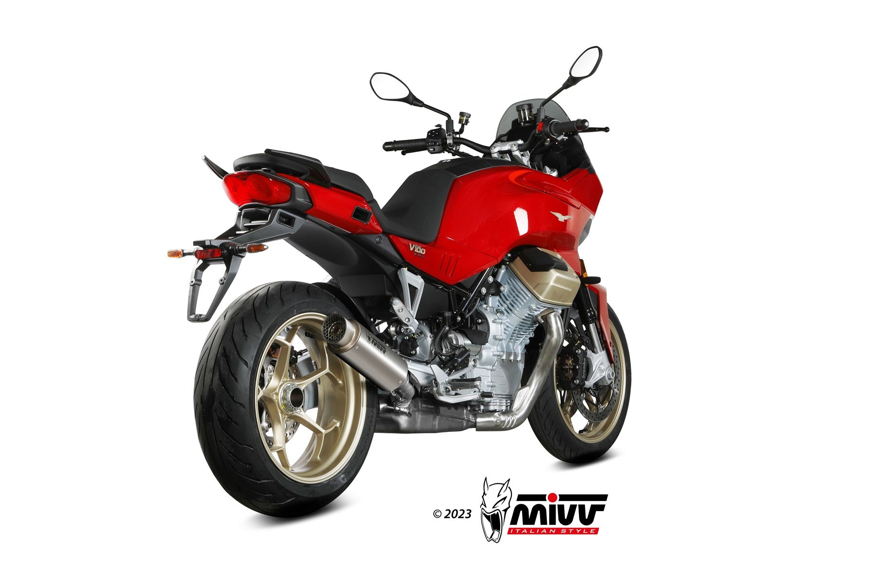 TERMINALE DI SCARICO IN TITANIO MIVV GPPRO MOTO GUZZI V100 MANDELLO 2022 - 2024