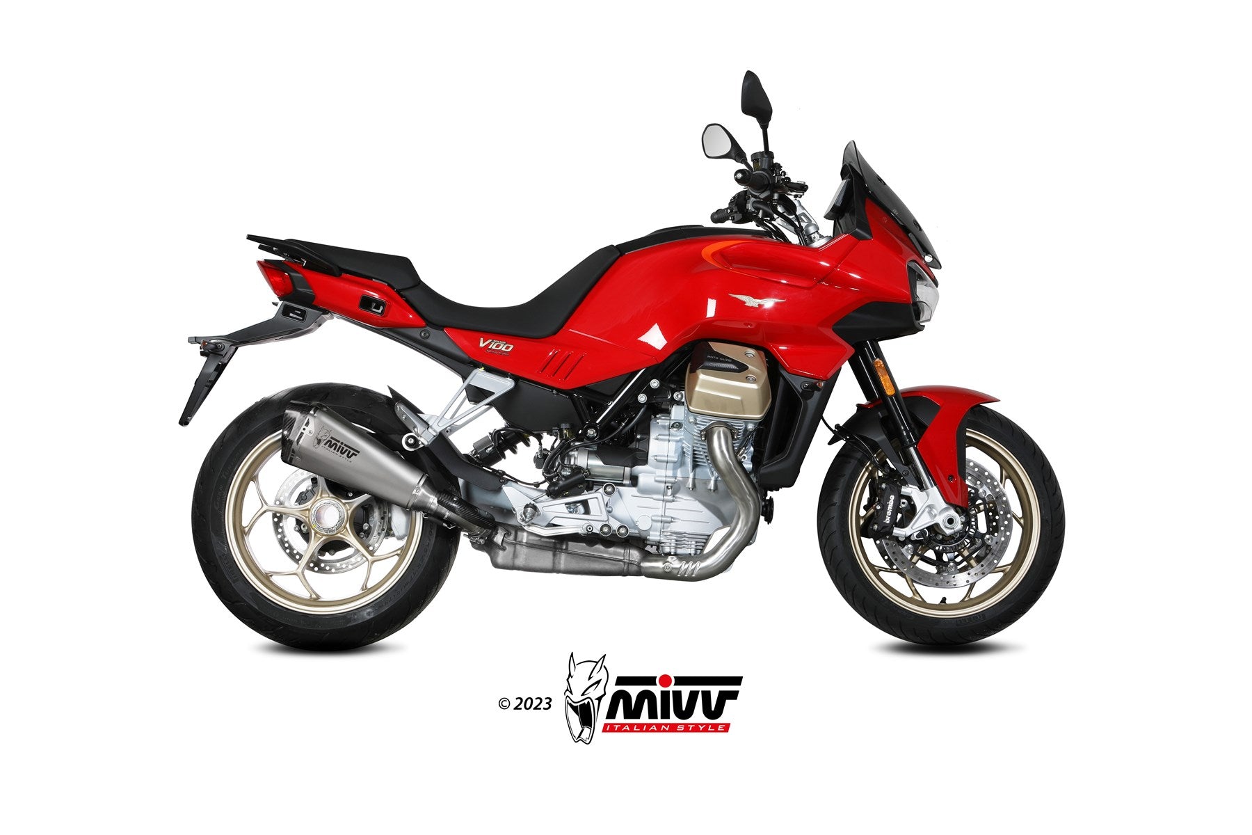 TERMINALE DI SCARICO ACCIAIO INOX MIVV DELTA RACE MOTO GUZZI V100 MANDELLO 22-24