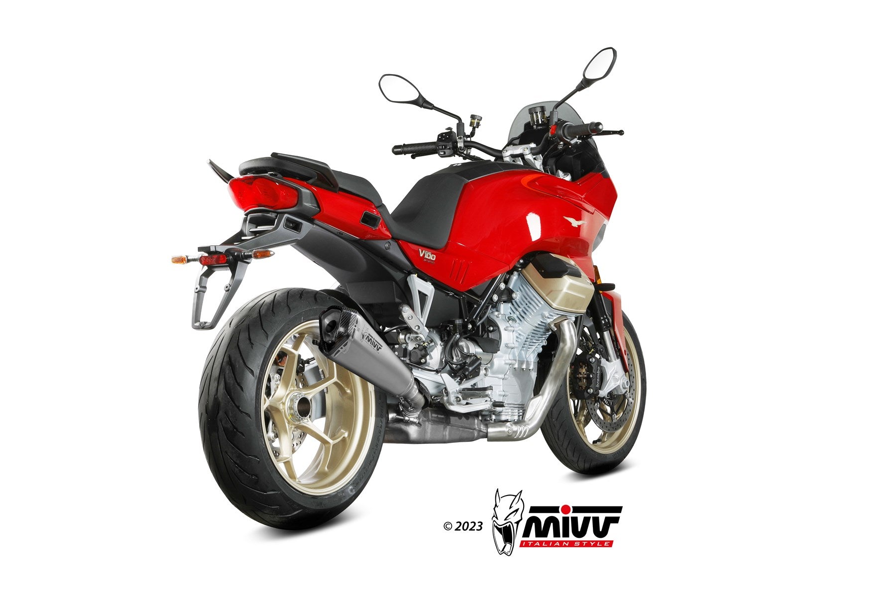 TERMINALE DI SCARICO ACCIAIO INOX MIVV DELTA RACE MOTO GUZZI V100 MANDELLO 22-24