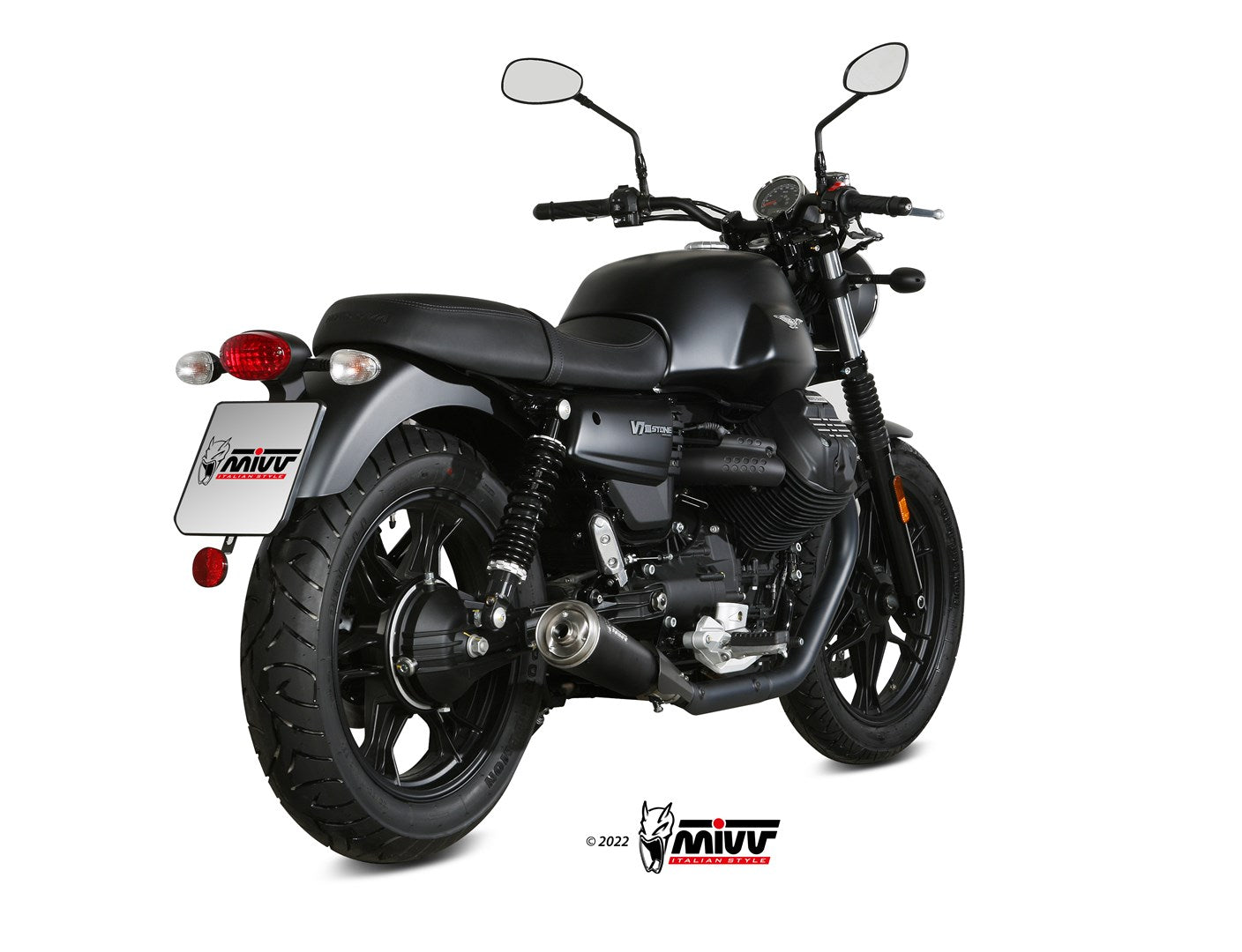 TERMINALI DI SCARICO ACCIAIO INOX NERO MIVV GHIBLI MOTO GUZZI V7 III 2017-2020