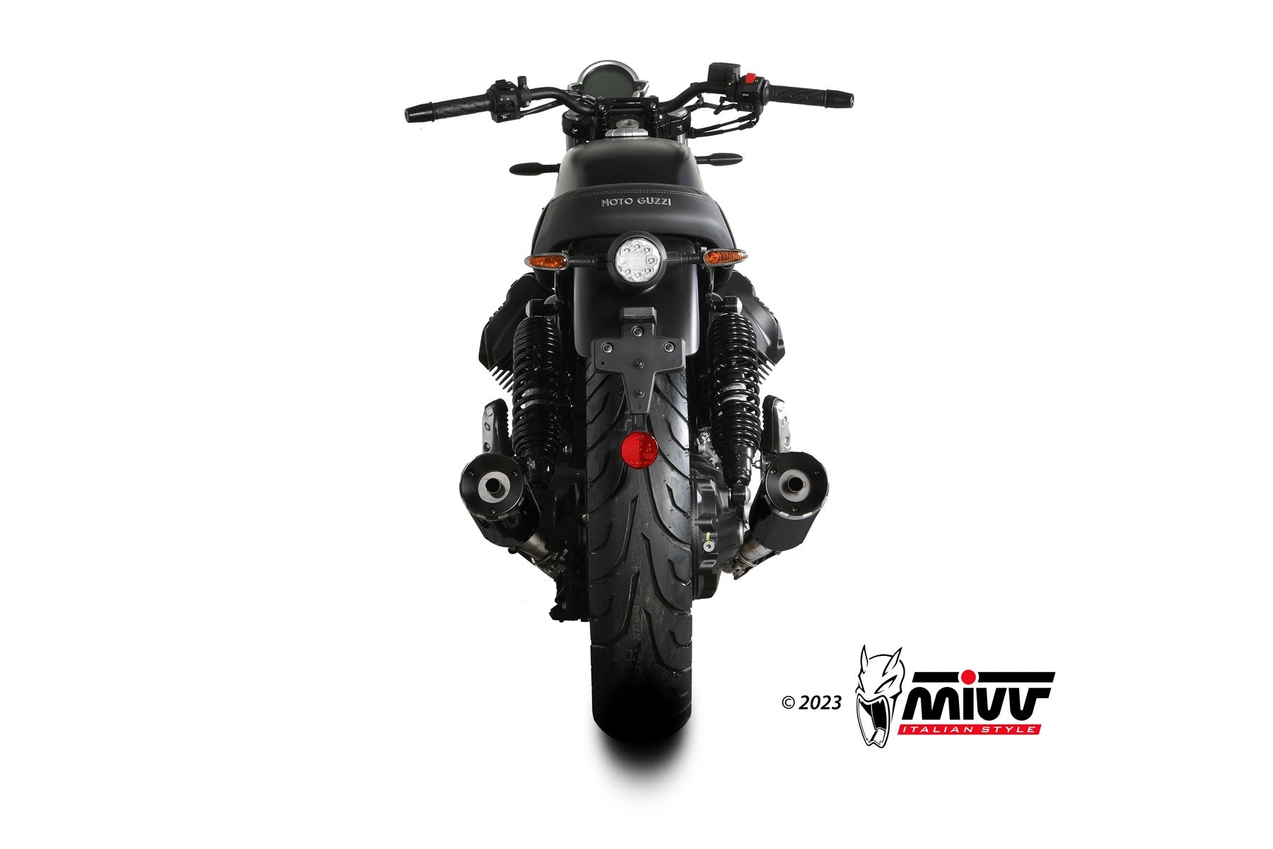 TERMINALI DI SCARICO IN ACCIAIO INOX NERO MIVV HR-1 MOTO GUZZI V7 STONE 2021 -24