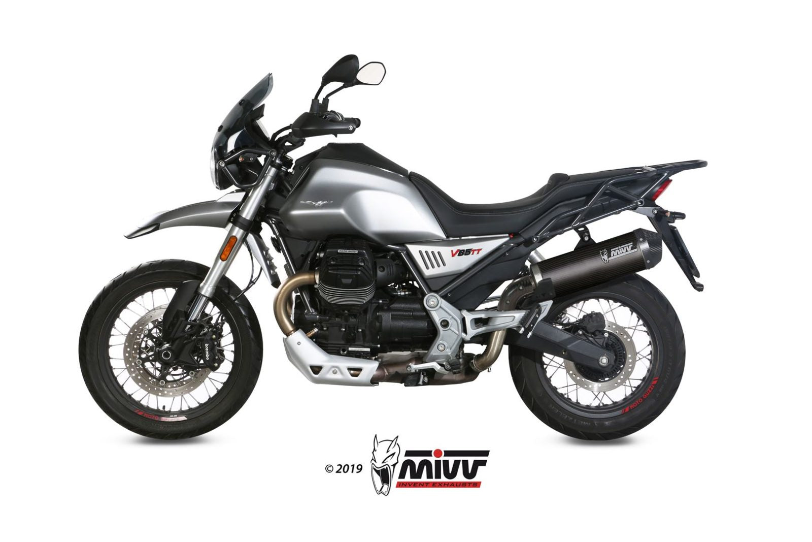 TERMINALE DI SCARICO IN CARBONIO MIVV OVAL MOTO GUZZI V85 TT 2019 - 2024