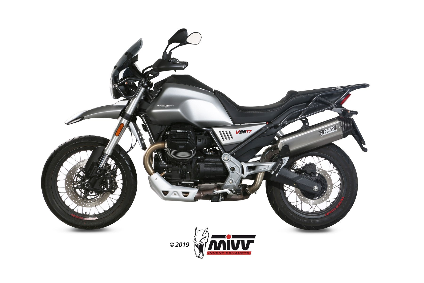 TERMINALE DI SCARICO IN ACCIAIO INOX MIVV SPEED EDGE MOTO GUZZI V85 TT 2019-2024