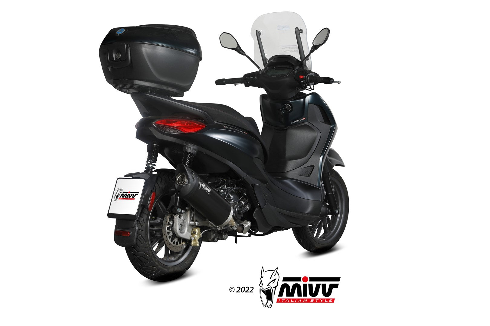 TERMINALE DI SCARICO INOX NERO MIVV MOVER PIAGGIO BEVERLY 300 HPE 2021-24