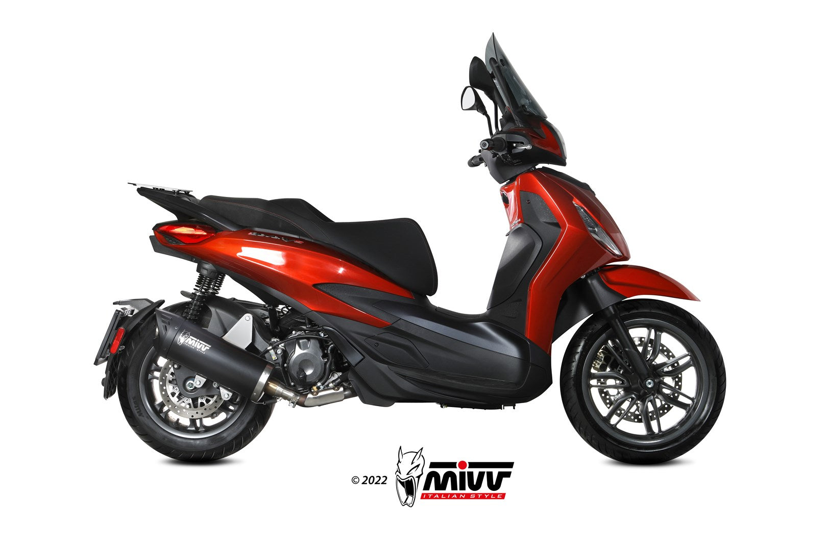 TERMINALE DI SCARICO ACCIAIO INOX NERO MIVV MOVER PIAGGIO BEVERLY 400HPE 2021-24
