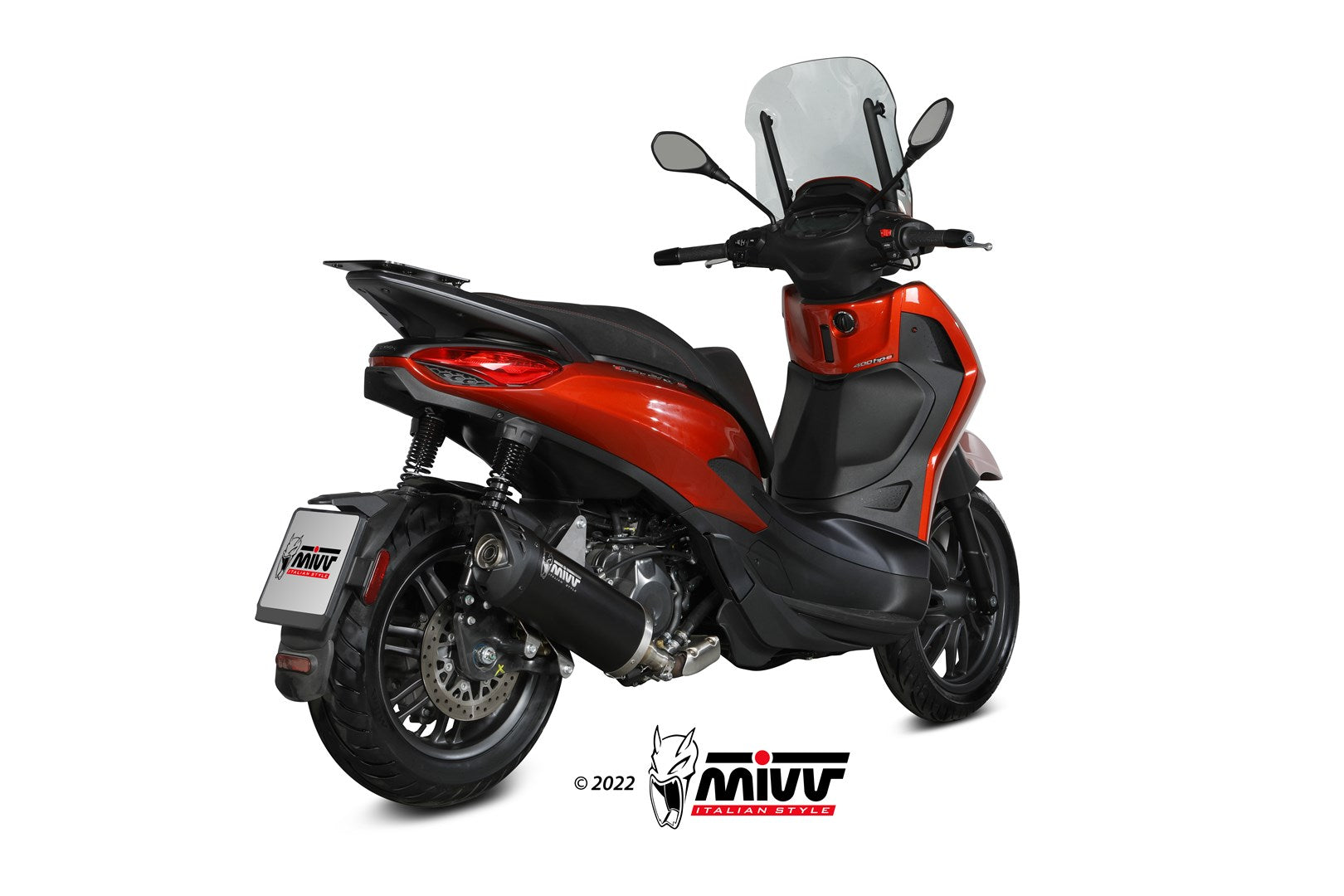 TERMINALE DI SCARICO ACCIAIO INOX NERO MIVV MOVER PIAGGIO BEVERLY 400HPE 2021-24