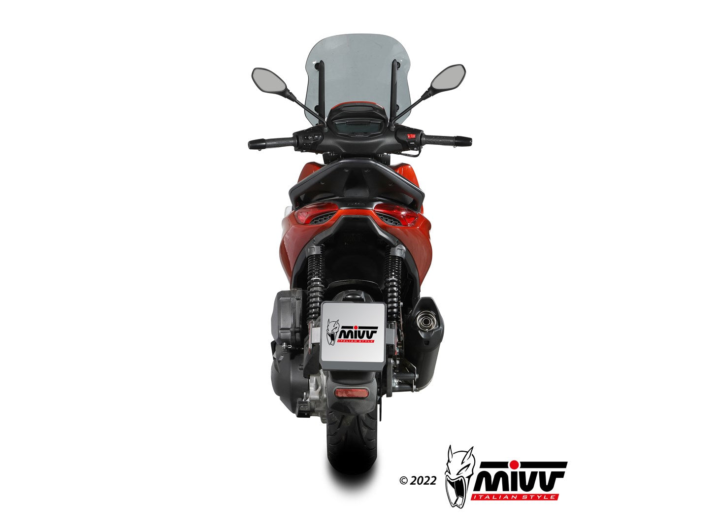 TERMINALE DI SCARICO ACCIAIO INOX NERO MIVV MOVER PIAGGIO BEVERLY 400HPE 2021-24