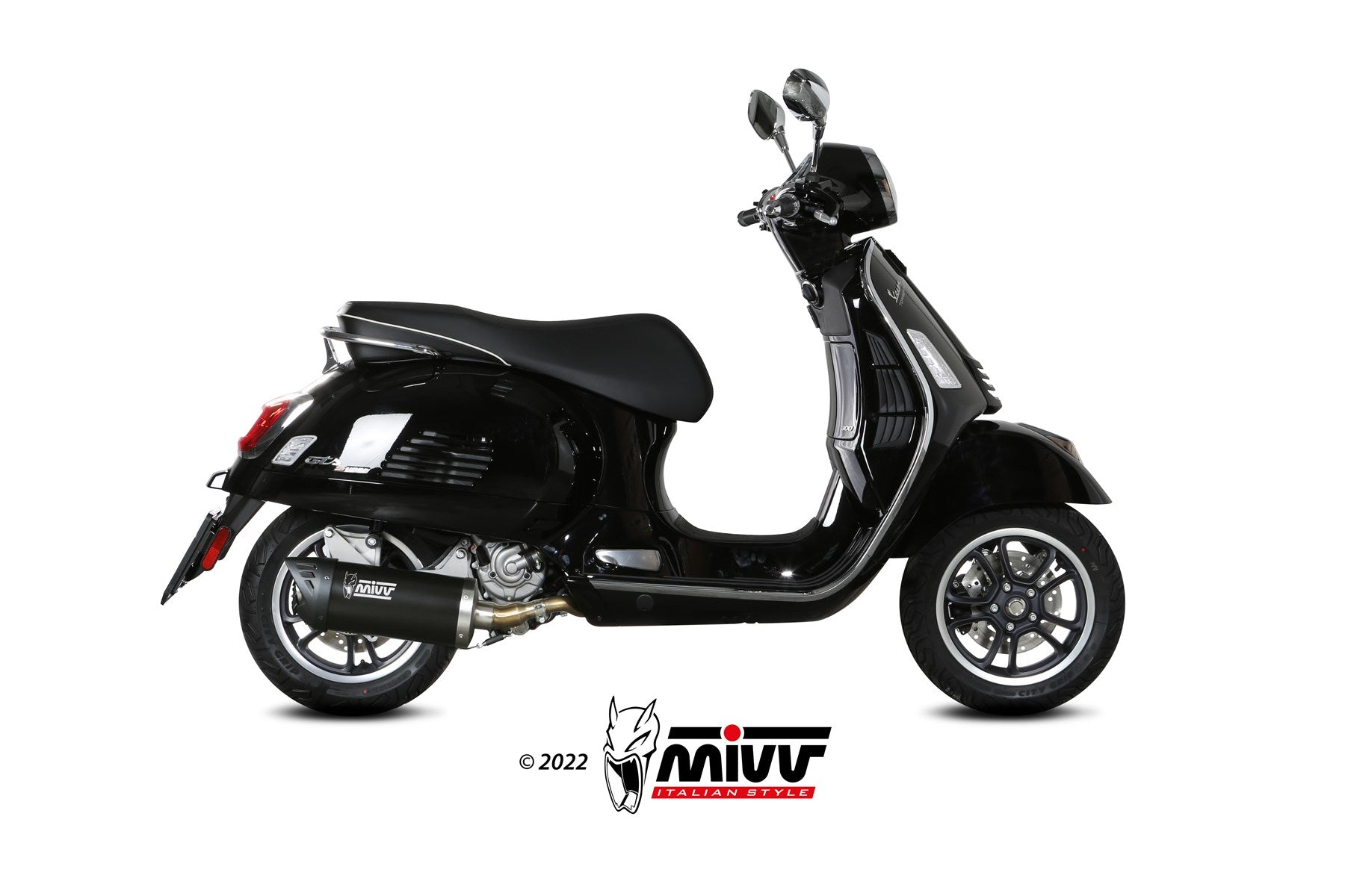 TERMINALE DI SCARICO INOX NERO MIVV MOVER PIAGGIO VESPA GTS 300 2021-2024