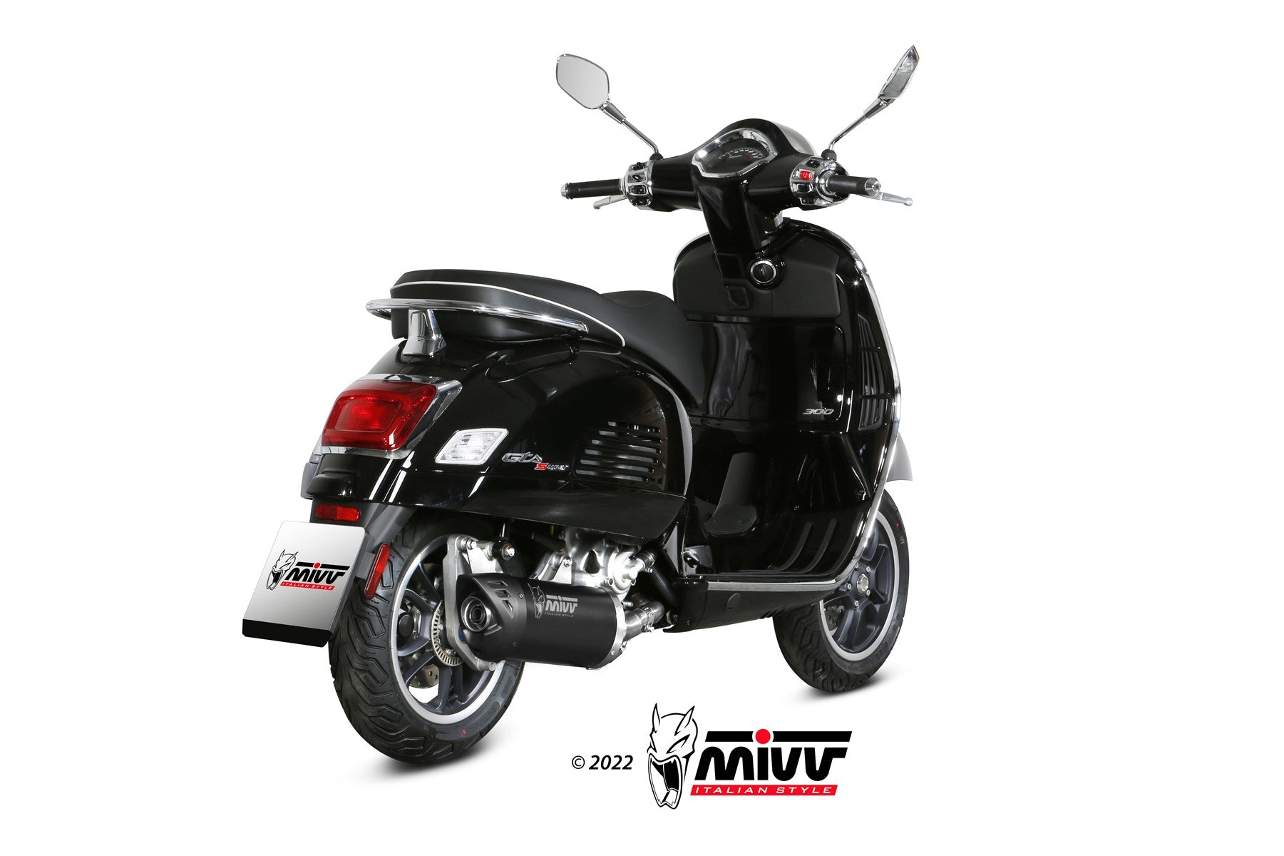 TERMINALE DI SCARICO INOX NERO MIVV MOVER PIAGGIO VESPA GTS 300 2021-2024