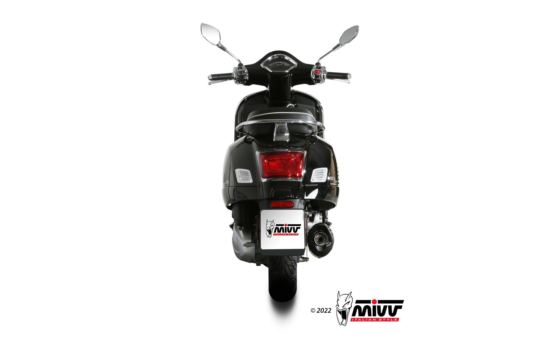 TERMINALE DI SCARICO INOX NERO MIVV MOVER PIAGGIO VESPA GTS 300 2021-2024