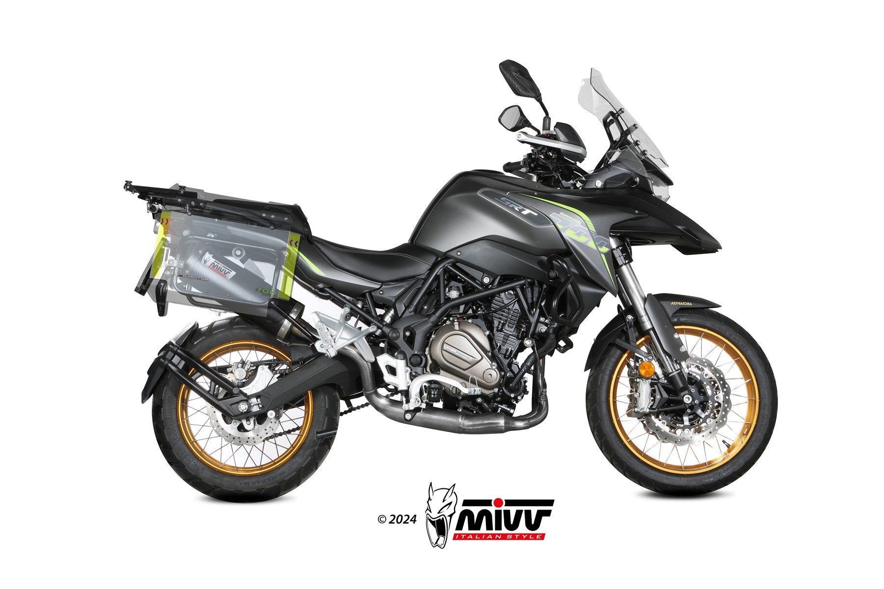 TERMINALE DI SCARICO IN ACCIAIO INOX NERO MIVV OVAL QJ MOTOR SRT 700 / X 2024