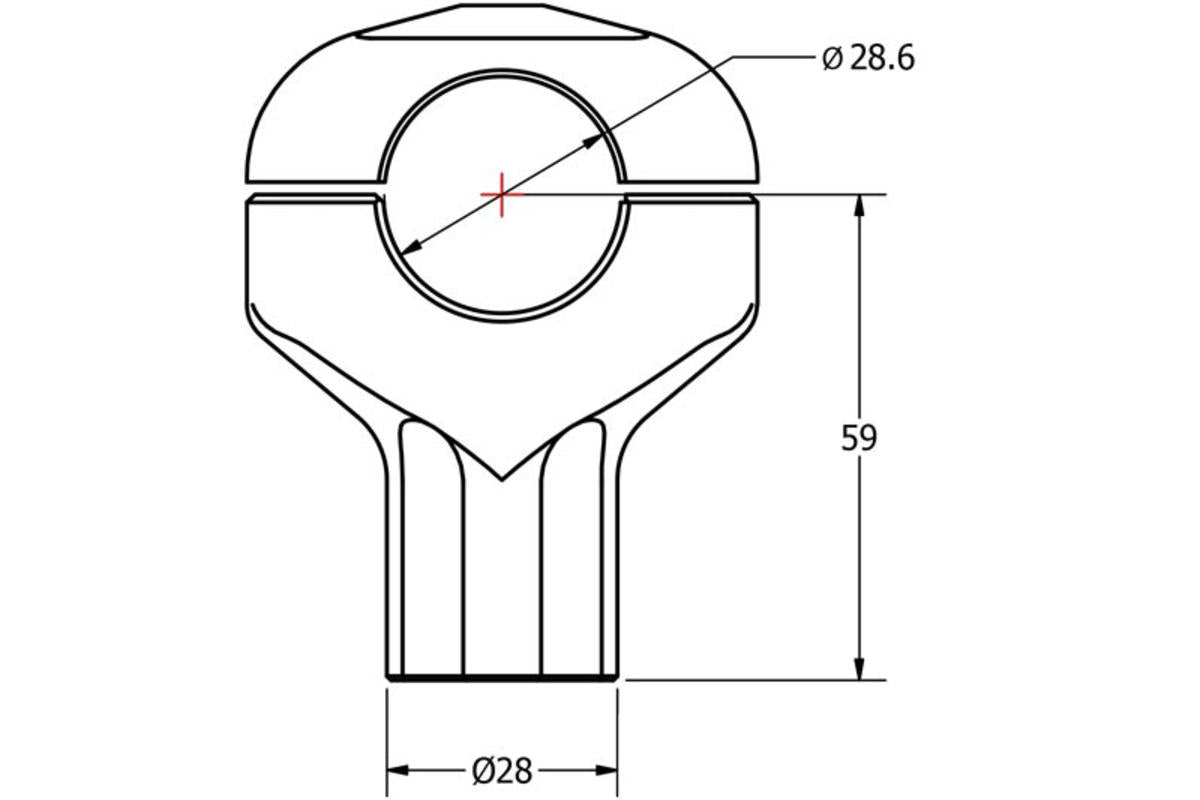 RISER MANUBRIO CONICO ALTEZZA 59 MM CNC RACING DUCATI HYPERMOTARD 1100 EVO SP