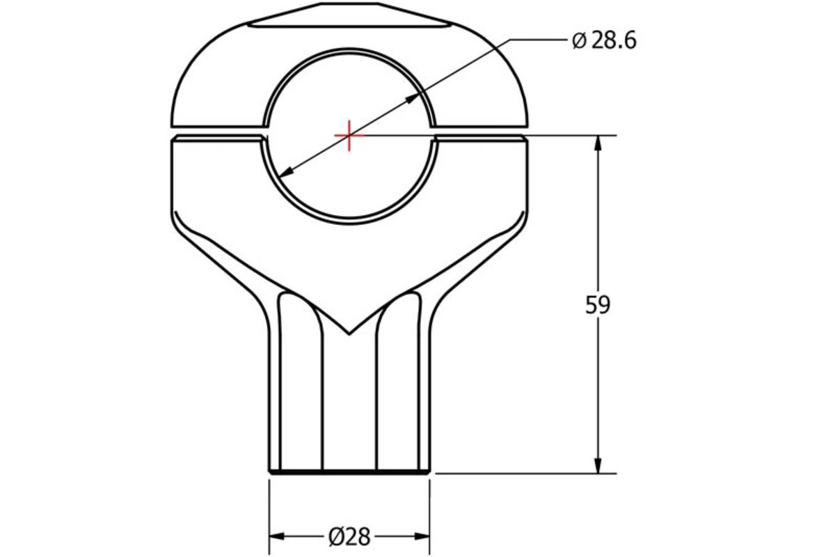 RISER MANUBRIO CONICO ALTEZZA 59 MM CNC RACING TRIUMPH STREET TRIPLE R ABS 12-14