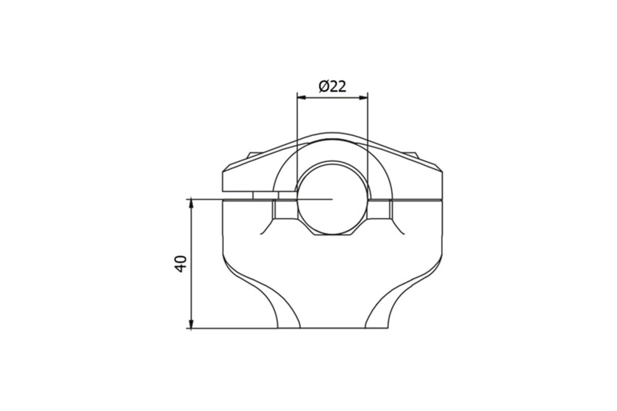 RISER COMPLETO MANUBRIO Ø 22MM H 40MM CNC RACING DUCATI HYPERSTRADA 821