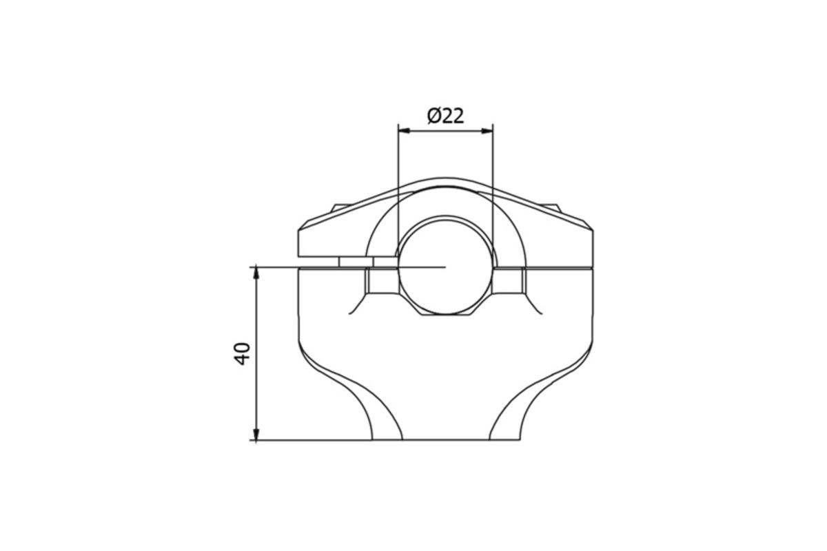RISER COMPLETO MANUBRIO Ø 22MM H 40MM CNC RACING DUCATI HYPERSTRADA 939