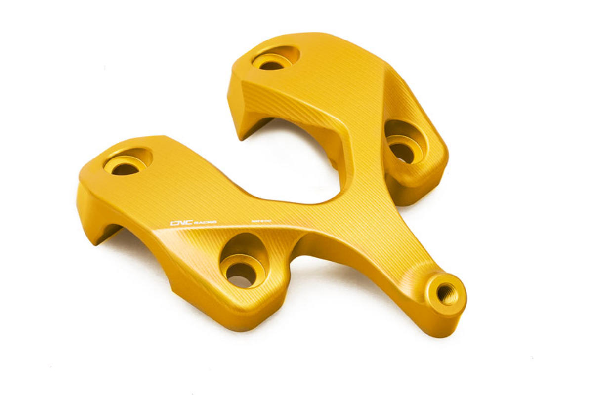 RISER NERO + SUPPORTO AMMORTIZZATORE DI STERZO CNC RACING DUCATI MONSTER 1200 R