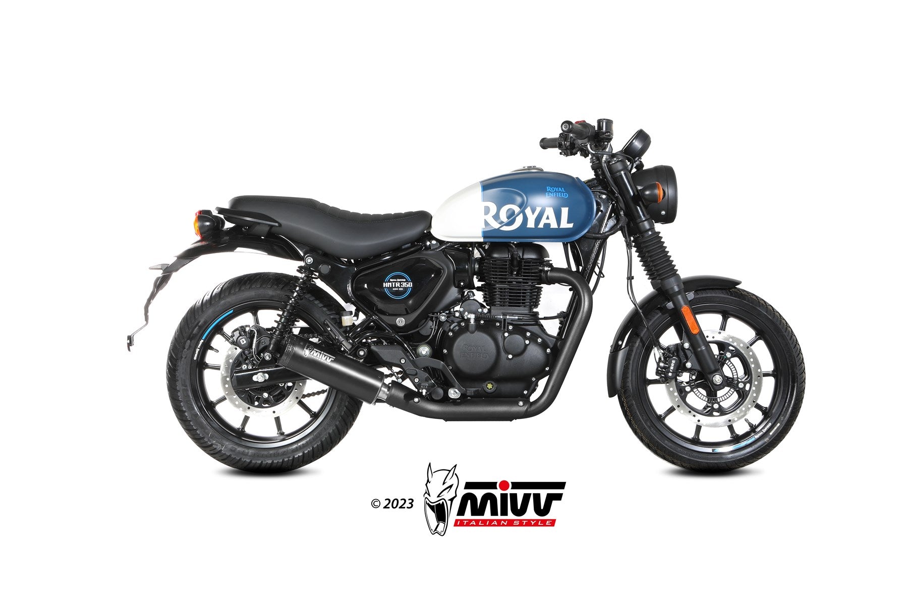 TERMINALE DI SCARICO ACCIAIO INOX NERO MIVV HR-1 ROYAL ENFIELD HNTR 350 2022-24