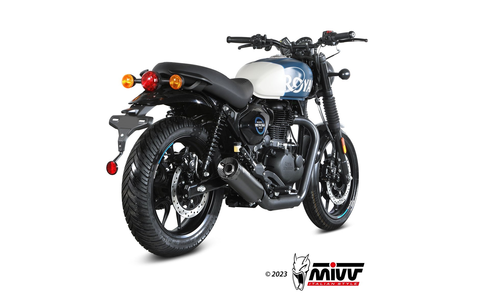 TERMINALE DI SCARICO ACCIAIO INOX NERO MIVV HR-1 ROYAL ENFIELD HNTR 350 2022-24