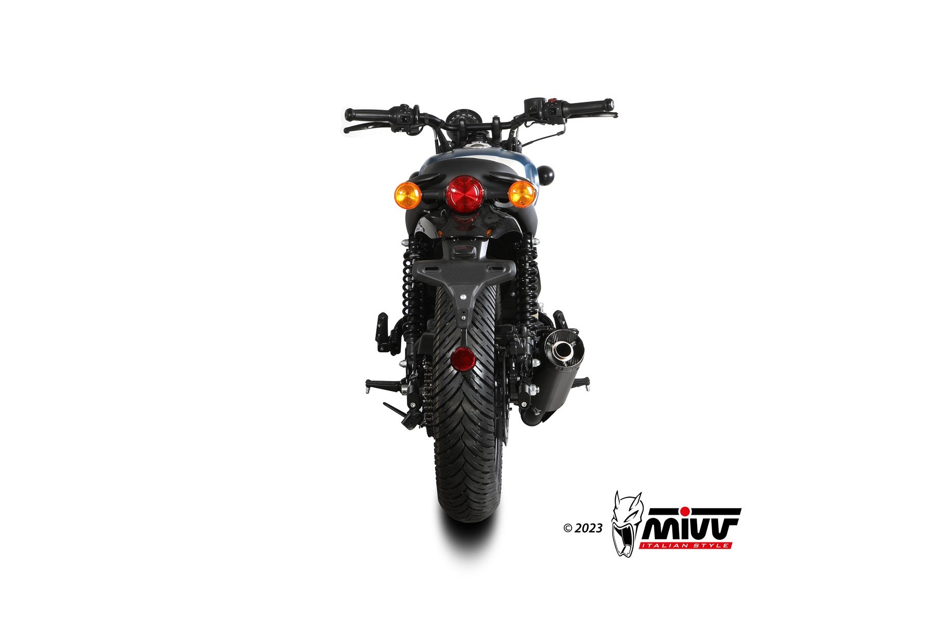 TERMINALE DI SCARICO ACCIAIO INOX NERO MIVV HR-1 ROYAL ENFIELD HNTR 350 2022-24