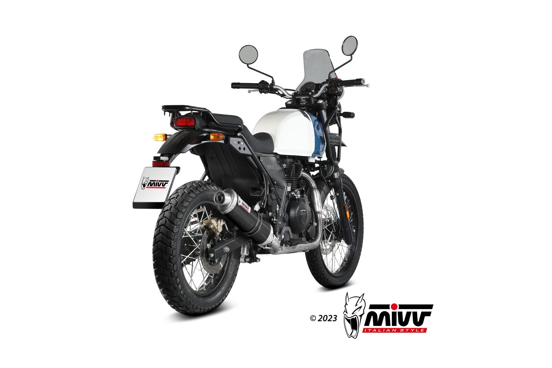 TERMINALE DI SCARICO ACCIAIO INOX NERO MIVV OVAL ROYAL ENFIELD HIMALAYAN 2021-23