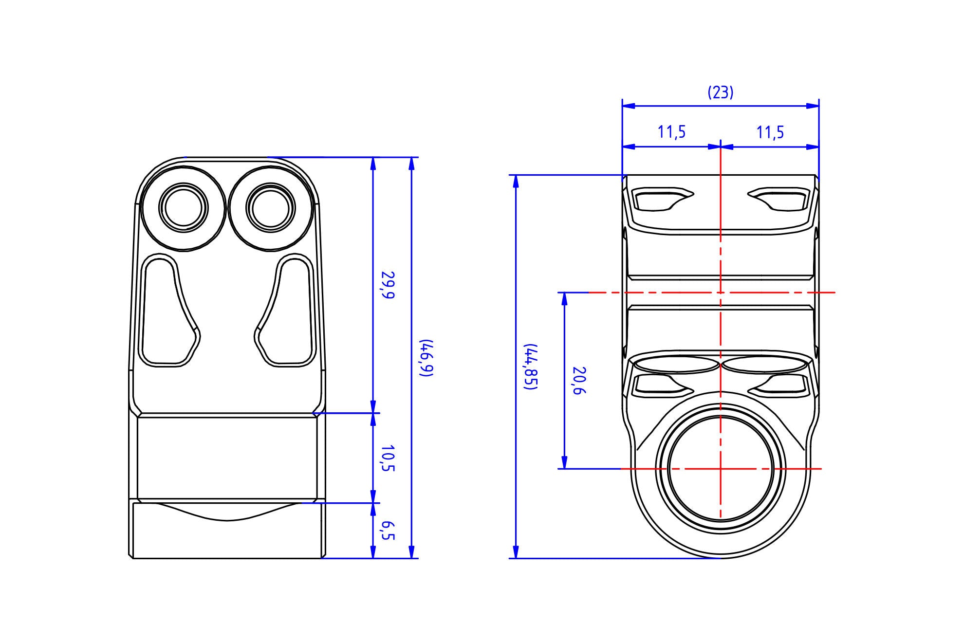 MORSETTO VERTICALE PER AMMORTIZZATORE DI STERZO OHLINS NERO CNC RACING