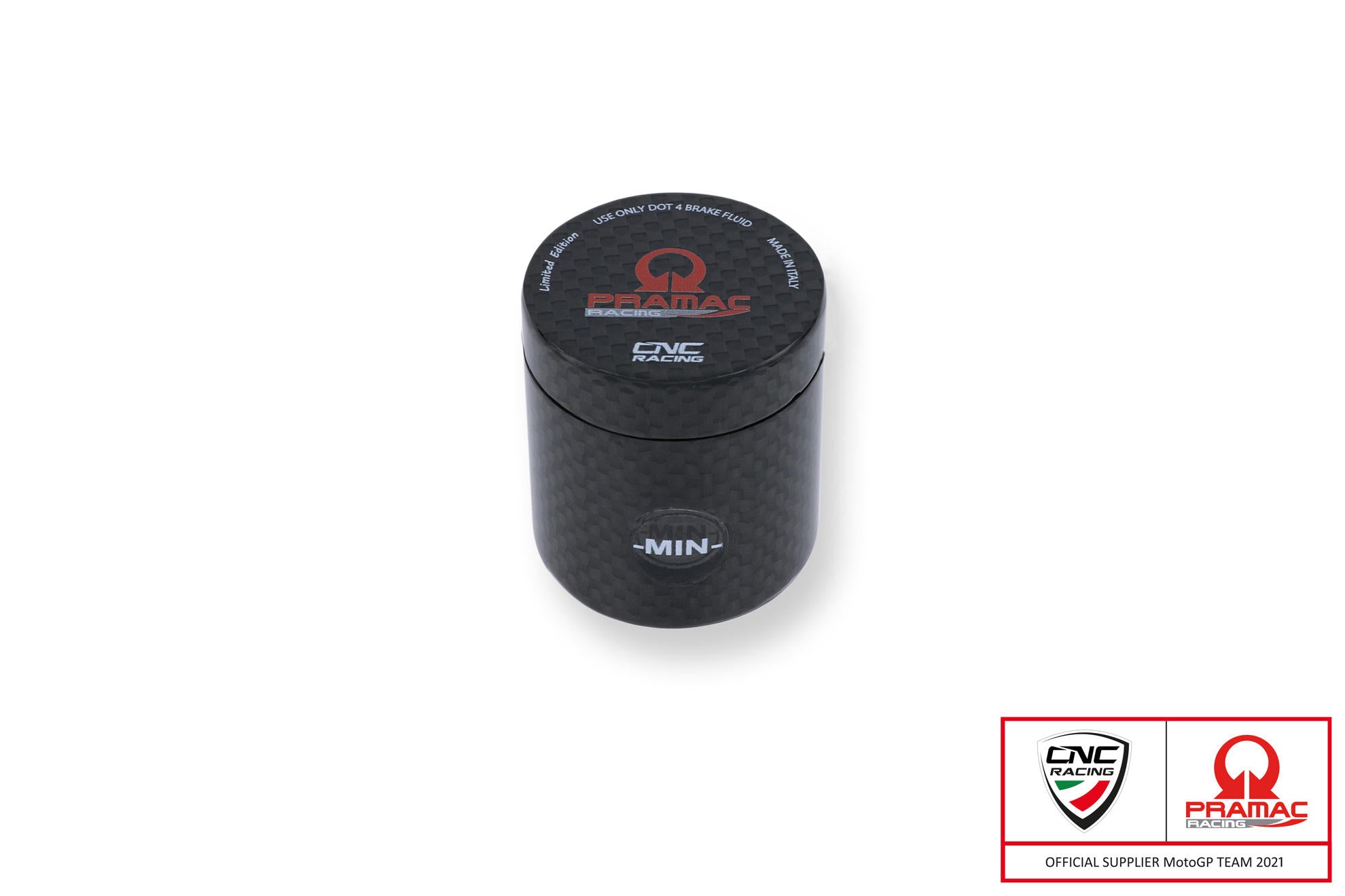 SERBATOIO OLIO FRENO POSTERIORE/FRIZIONE 12 ML PRAMAC CARBONIO LUCIDO CNC RACING
