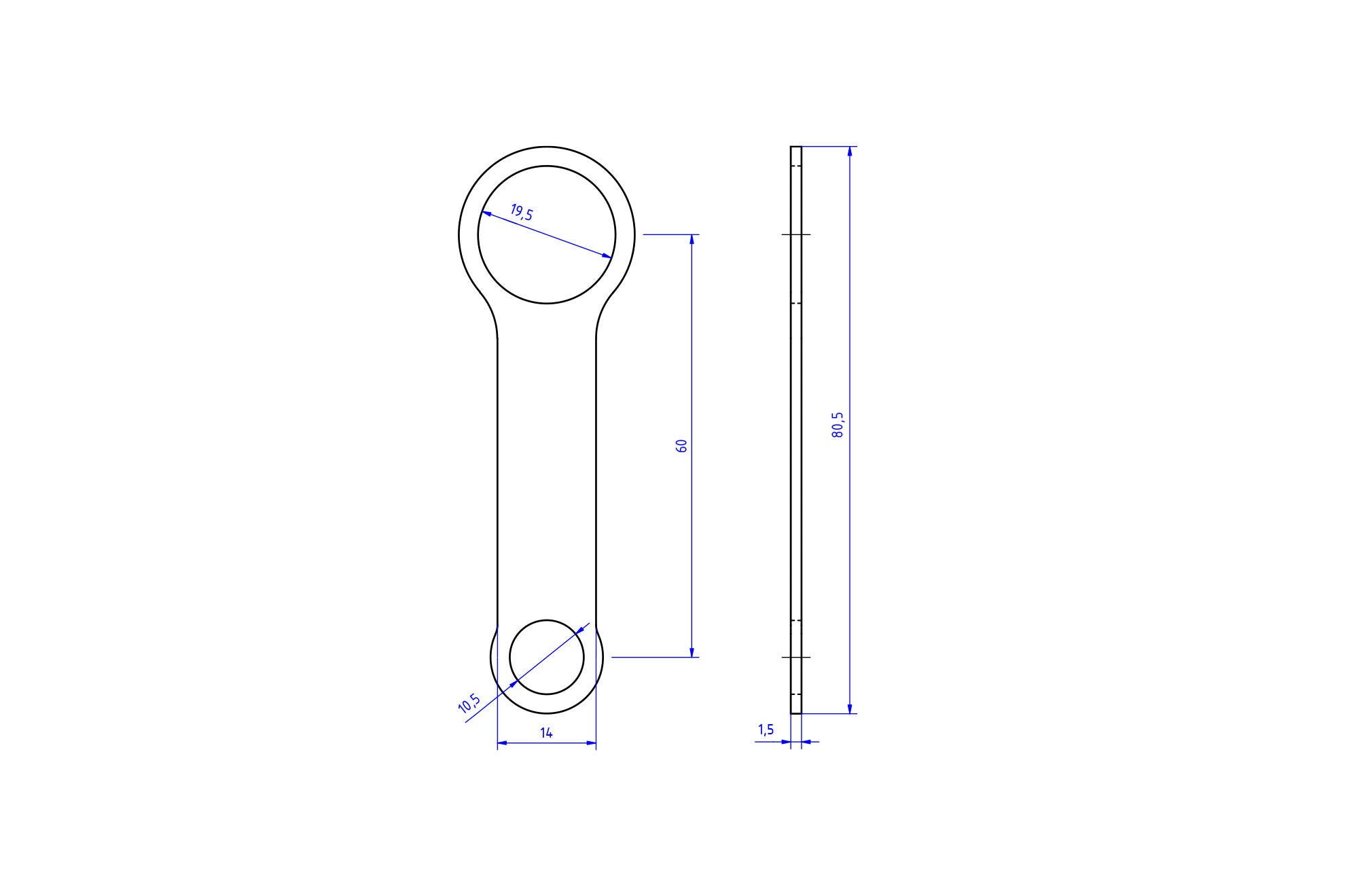 STAFFA MONTAGGIO SERBATOI FLUIDO 60MM CNC RACING