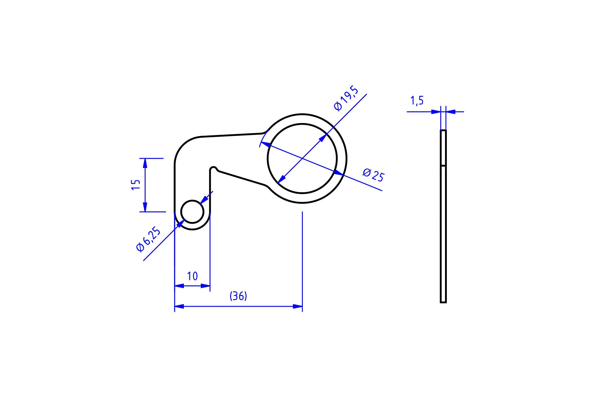 STAFFA MONTAGGIO SERBATOI FLUIDO 90° ORIZONTALE CNC RACING