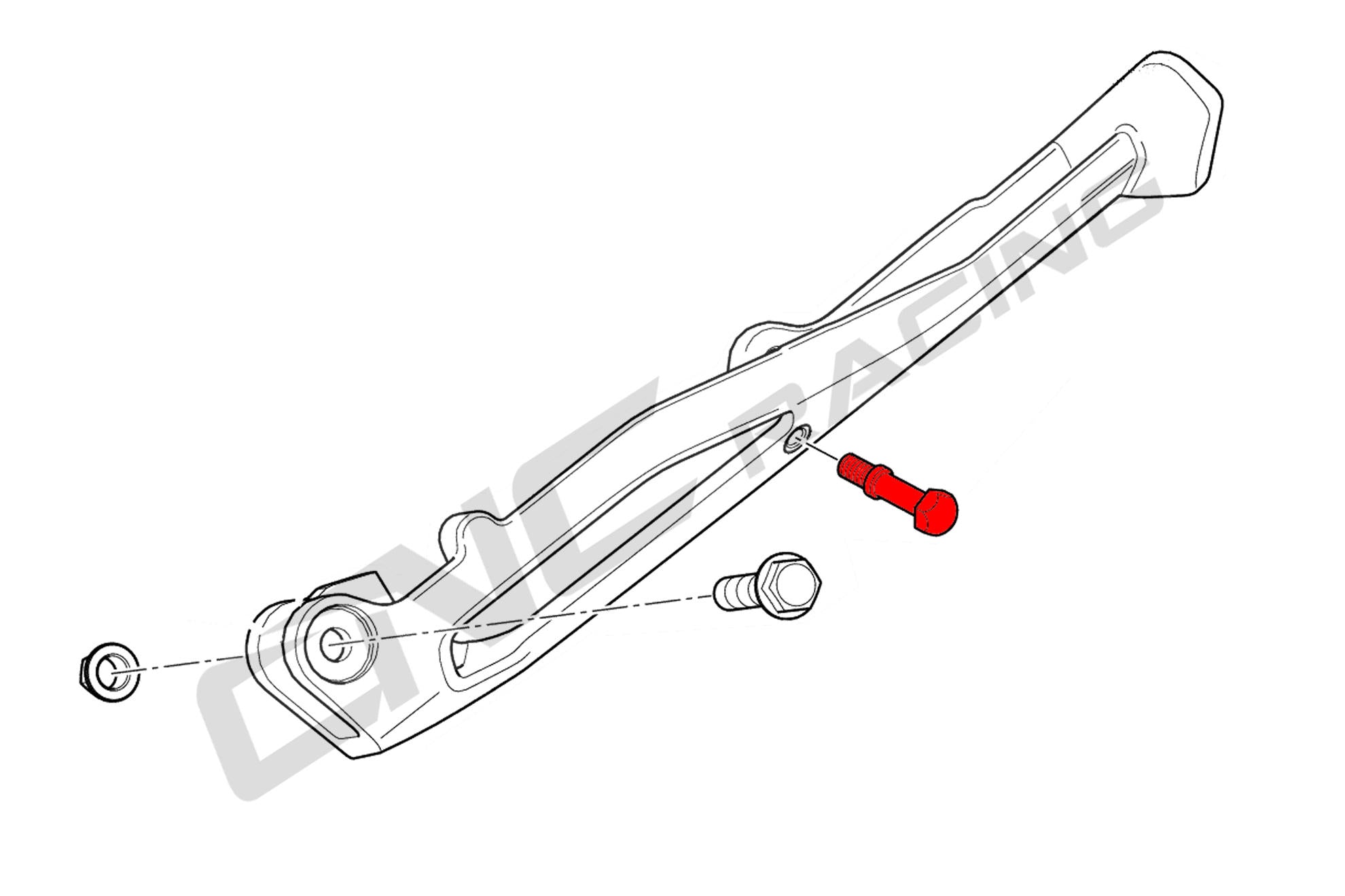 PIOLO CAVALLETTO LATERALE NERO CNC RACING DUCATI STREETFIGHTER V4 SP2 2022-24