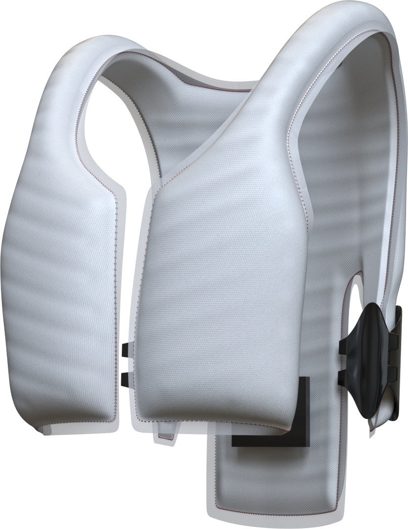 Dainese Smart Jacket D-Air featuring an airbag system for motorcycle safety, displayed in a dynamic perspective view.