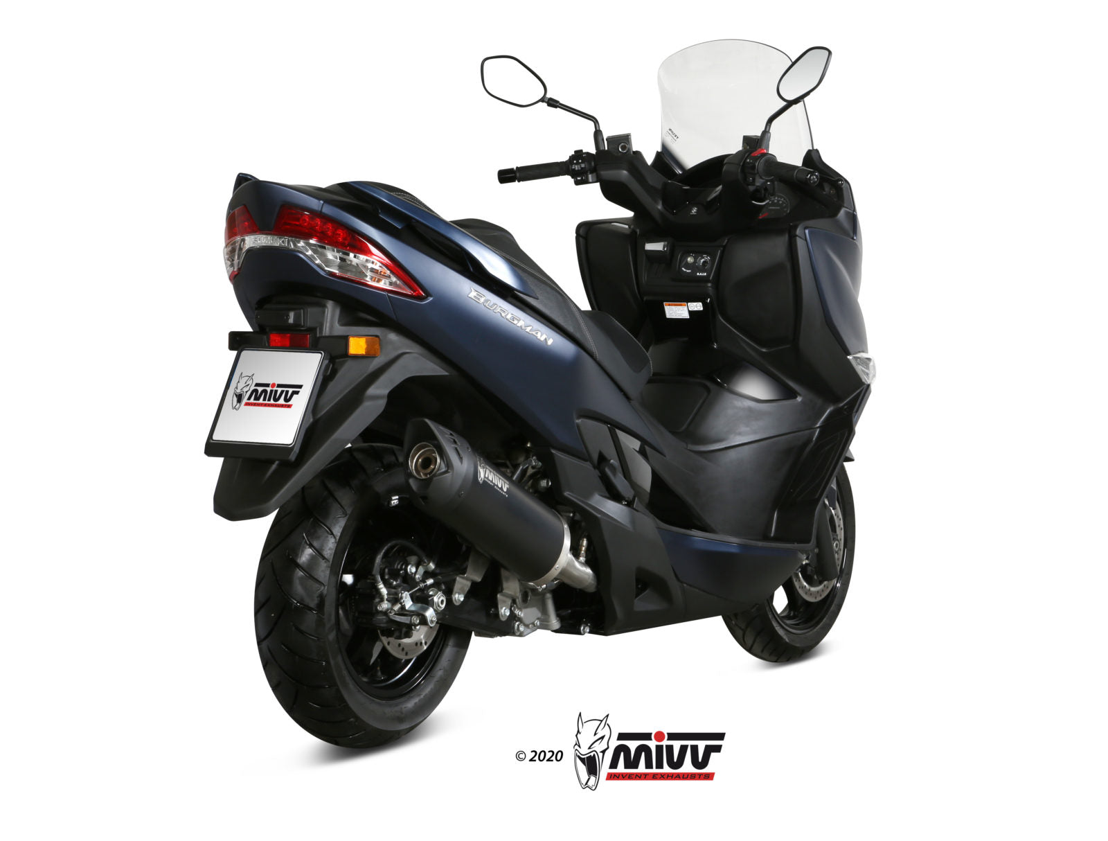 TERMINALE DI SCARICO ACCIAIO INOX NERO MIVV MOVER SUZUKI BURGMAN 400 2017 -2020