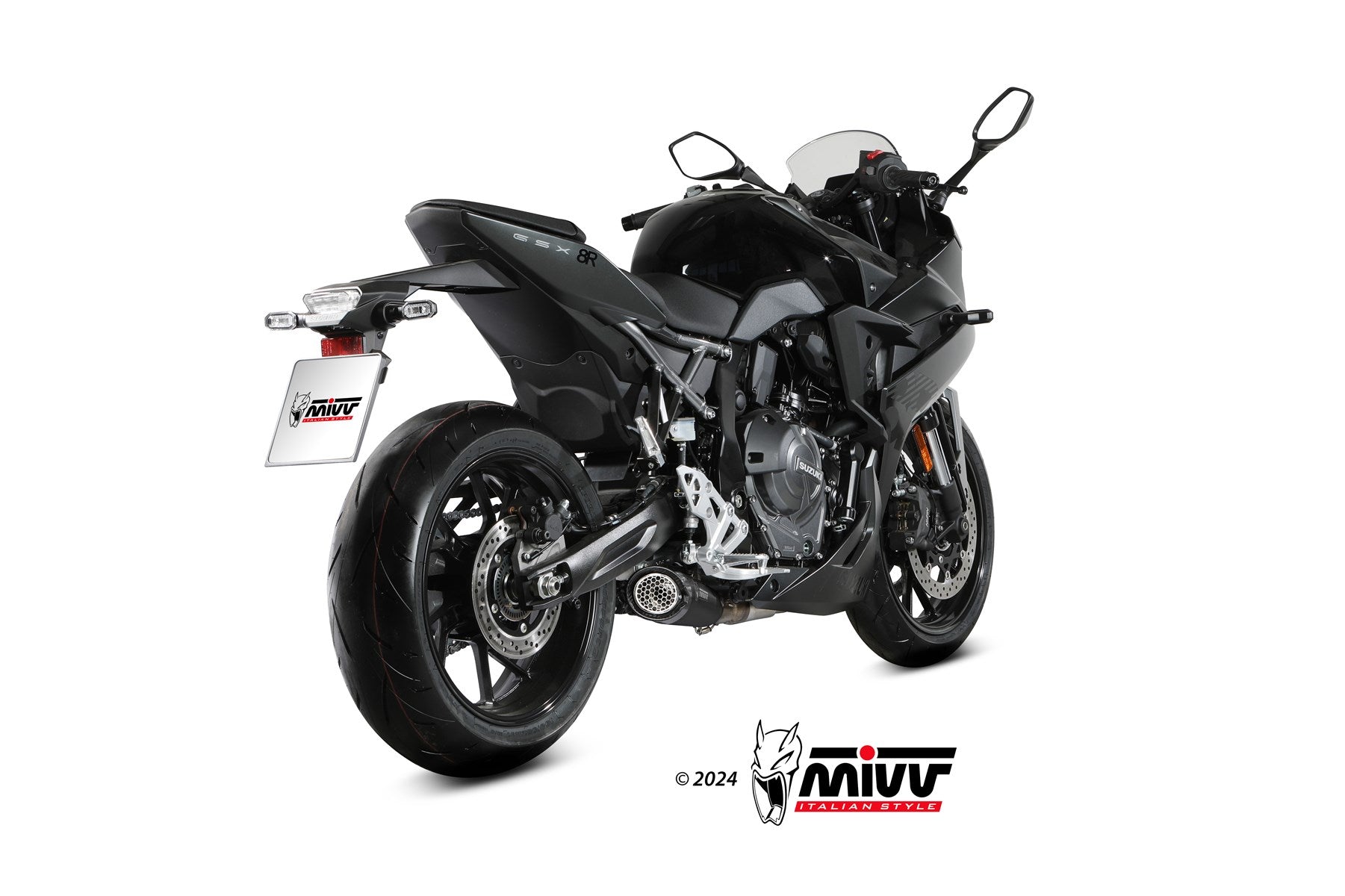 SCARICO COMPLETO IN ACCIAIO INOX NERO RACING MIVV X-M5 SUZUKI GSX-8R 2024