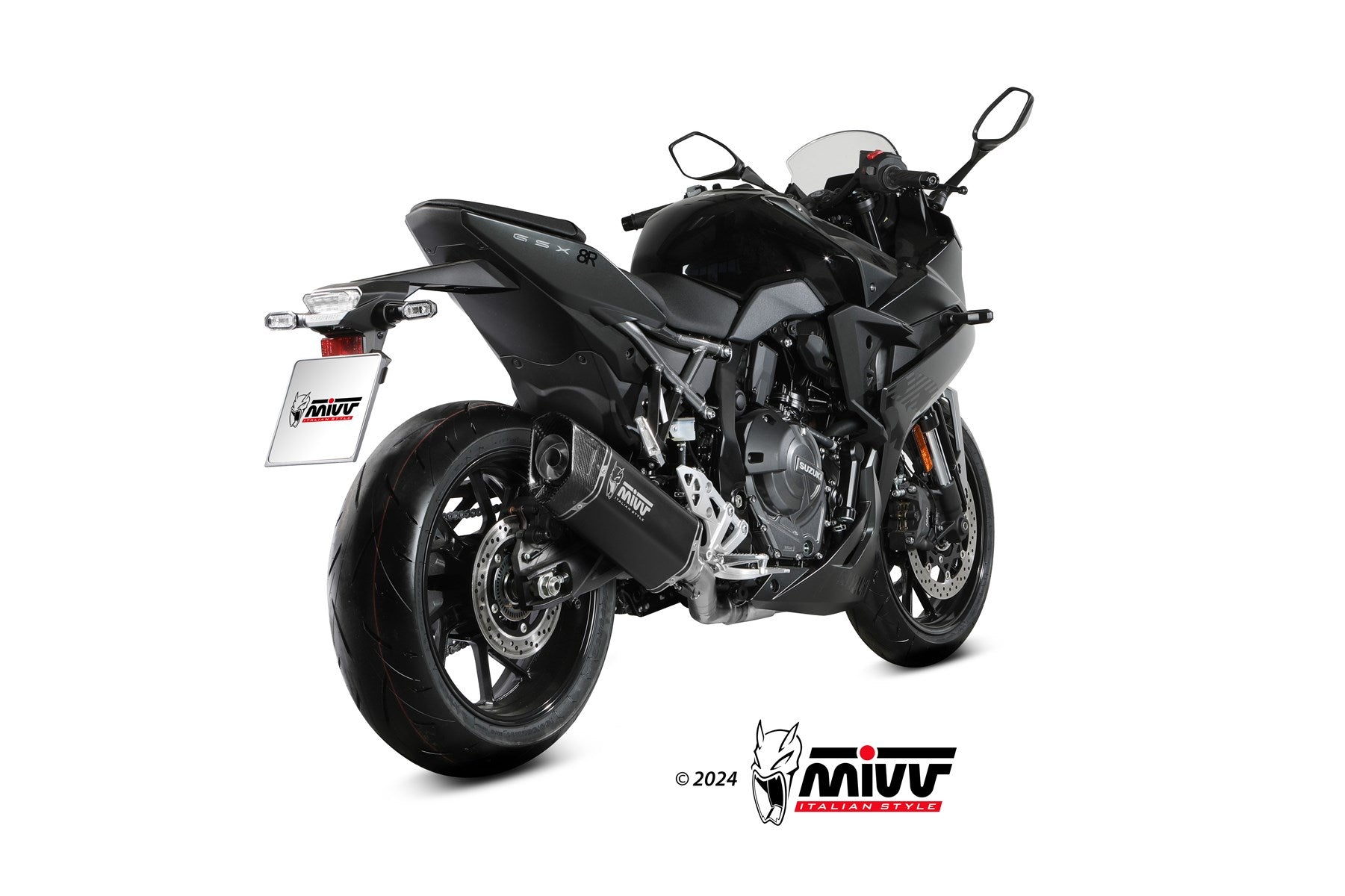 SCARICO COMPLETO ALTO IN ACCIAIO INOX NERO MIVV SR-1 SUZUKI GSX-8R 2024