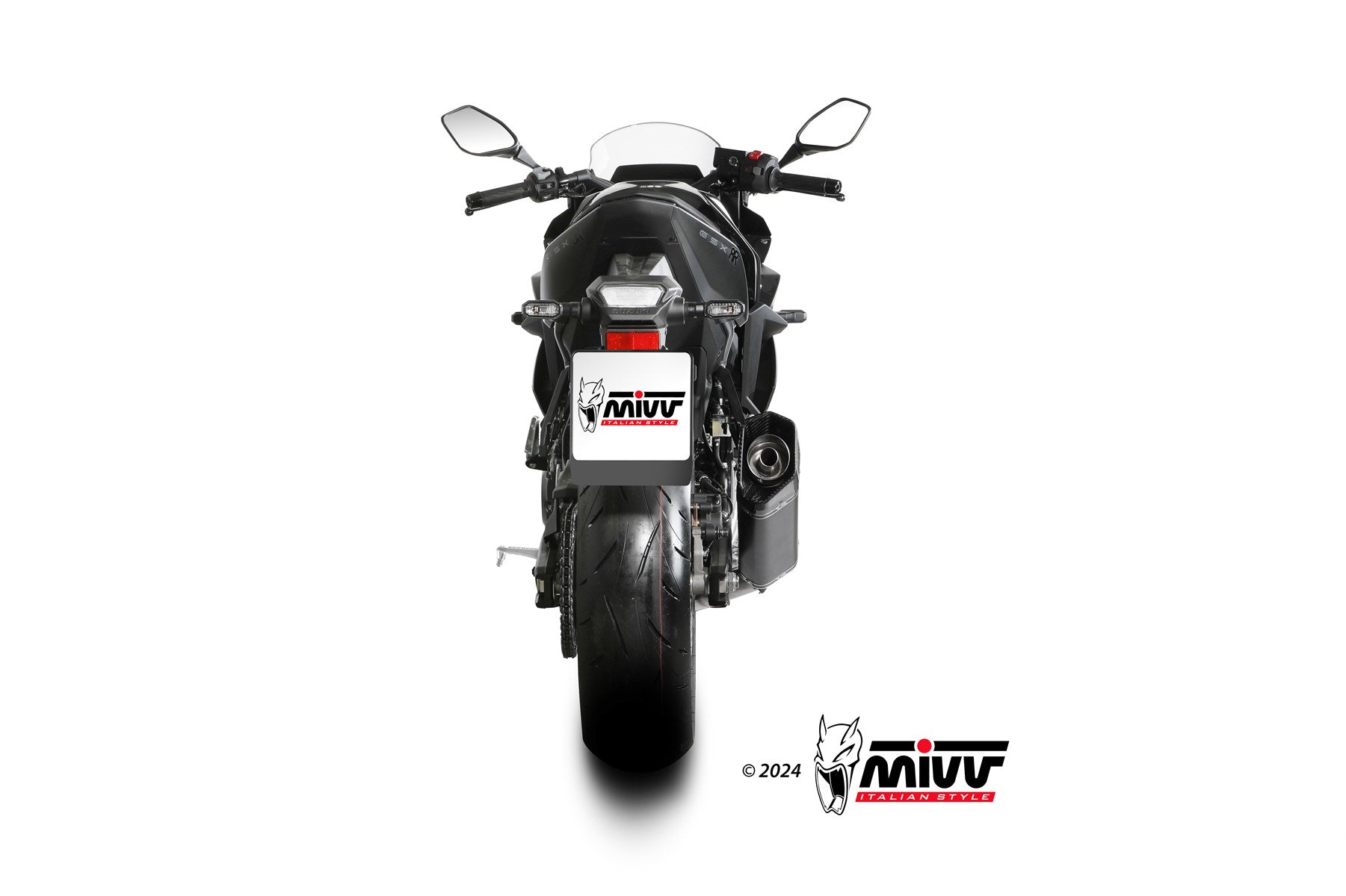 SCARICO COMPLETO ALTO IN ACCIAIO INOX NERO MIVV SR-1 SUZUKI GSX-8R 2024