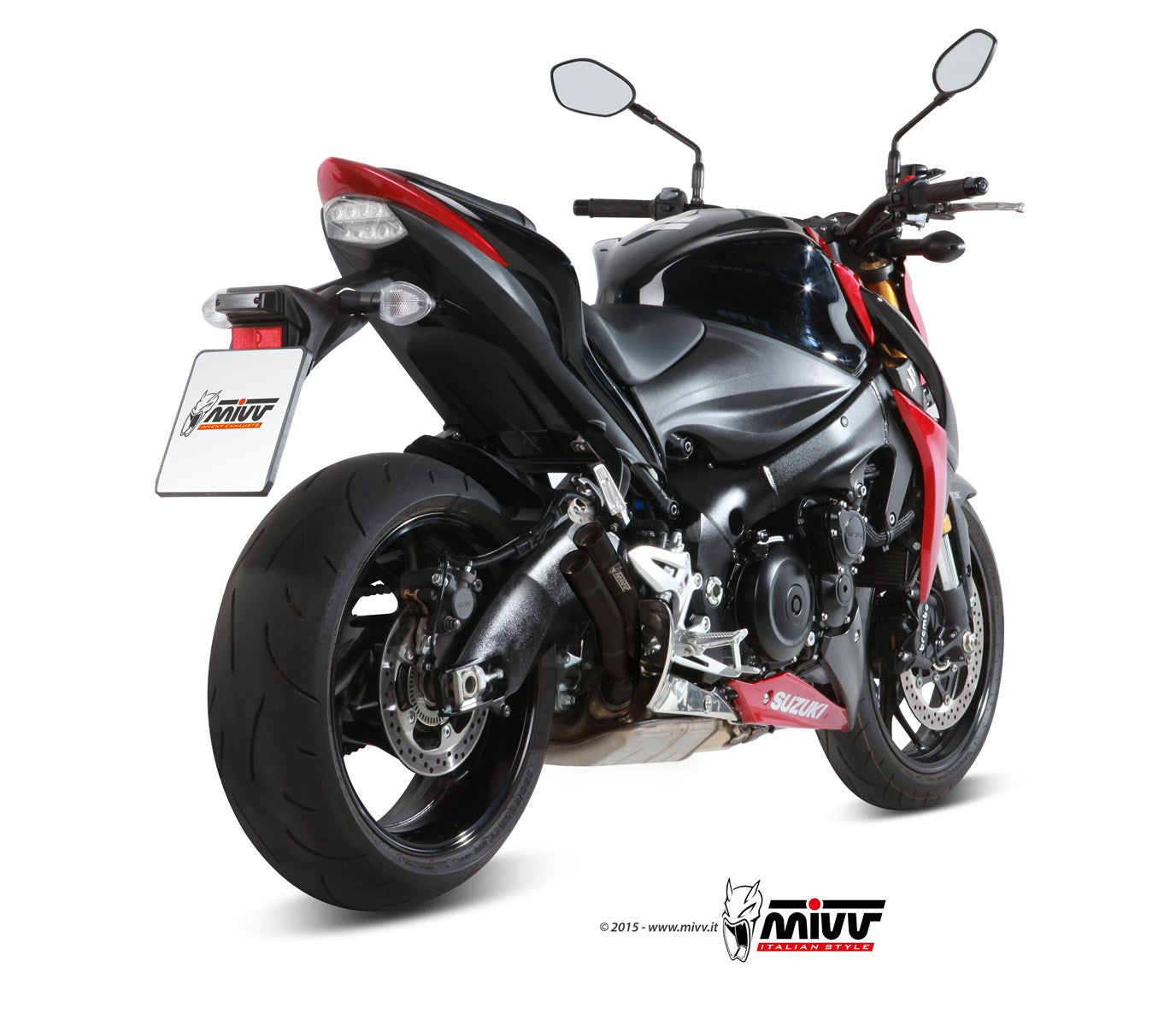 TERMINALE DI SCARICO INOX NERO MIVV DOUBLE GUN SUZUKI GSX-S 1000 /1000 F 2015-20