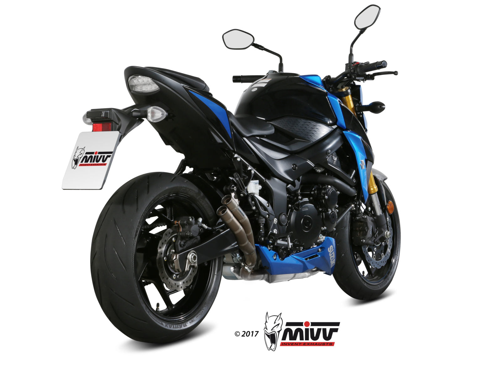 TERMINALE SCARICO ACCIAIO INOX RACING MIVV DOUBLE GUN SUZUKI GSX-S 750 2017-20