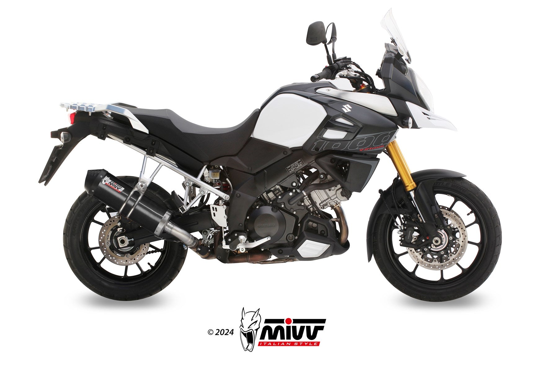 TERMINALE DI SCARICO ACCIAIO INOX NERO MIVV OVAL SUZUKI V-STROM 1000 2014 - 2020