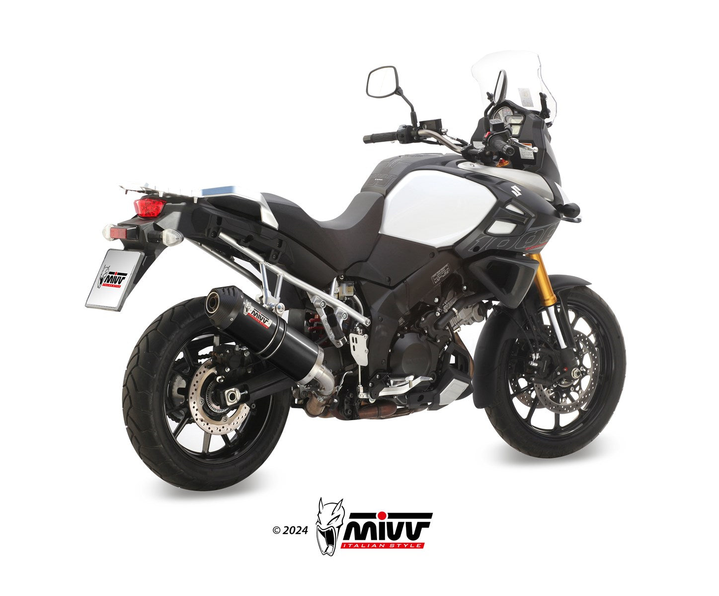 TERMINALE DI SCARICO ACCIAIO INOX NERO MIVV OVAL SUZUKI V-STROM 1000 2014 - 2020