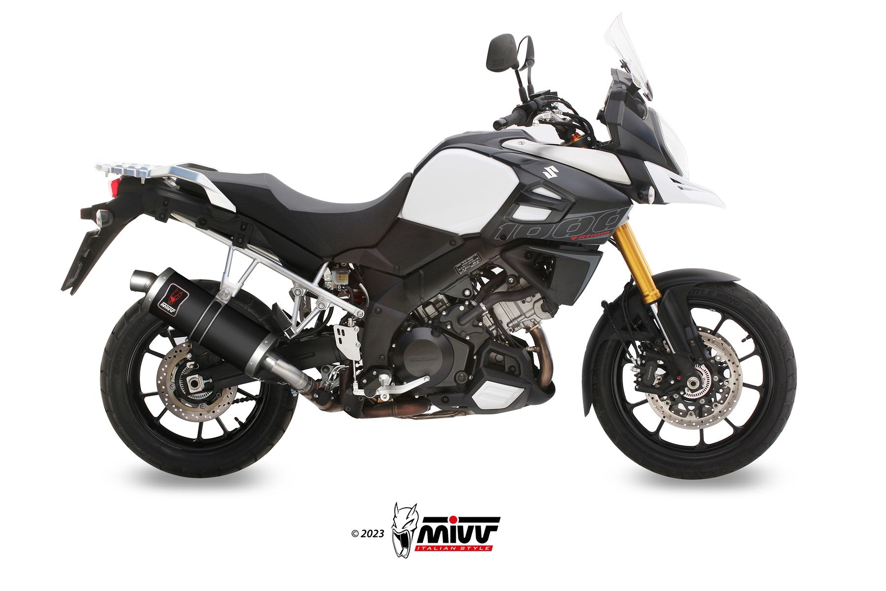 TERMINALE DI SCARICO INOX NERO MIVV DAKAR SUZUKI V-STROM 1000 2014 - 2020