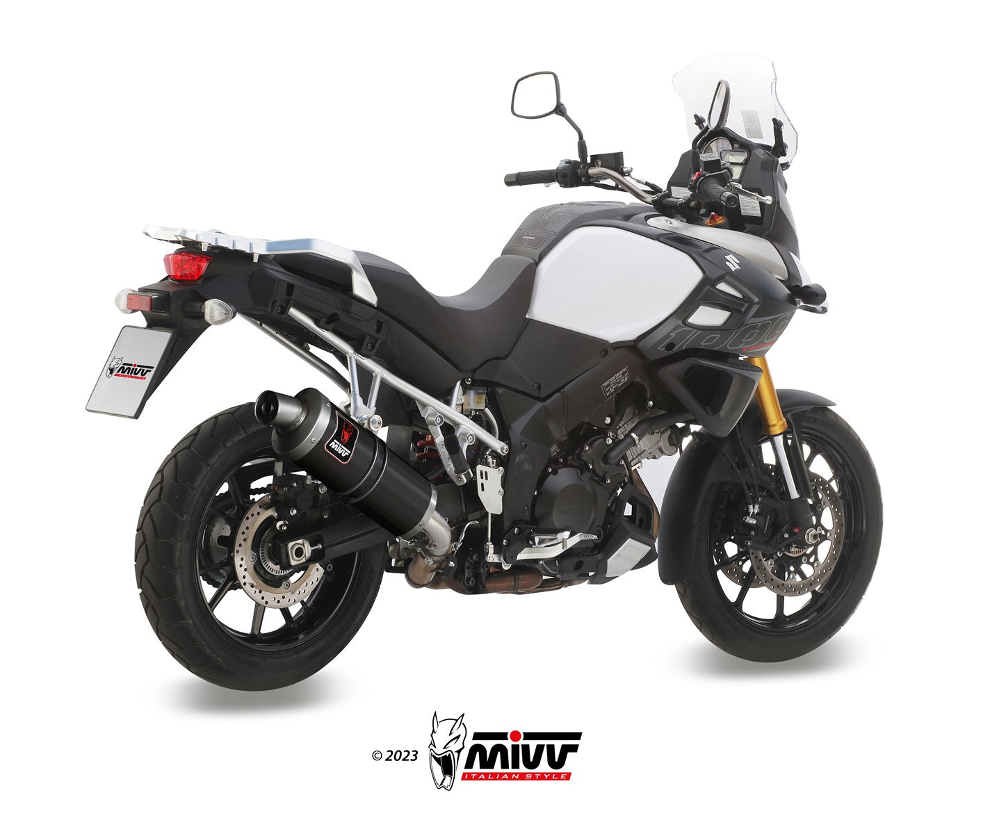 TERMINALE DI SCARICO INOX NERO MIVV DAKAR SUZUKI V-STROM 1000 2014 - 2020