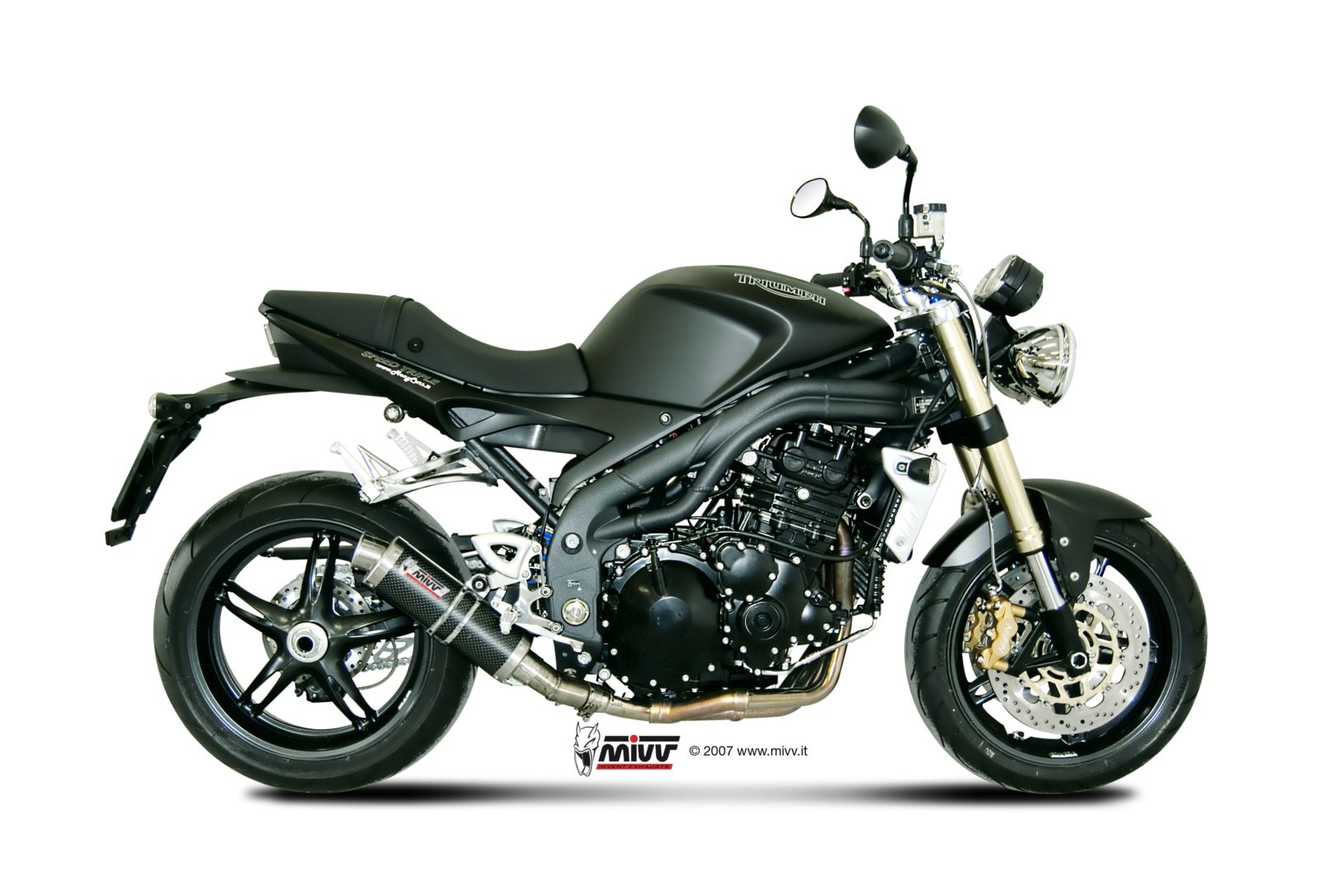 TERMINALE SCARICO BASSO CARBONIO MIVV GP TRIUMPH SPEED TRIPLE 1050R/S/RS 2007-10