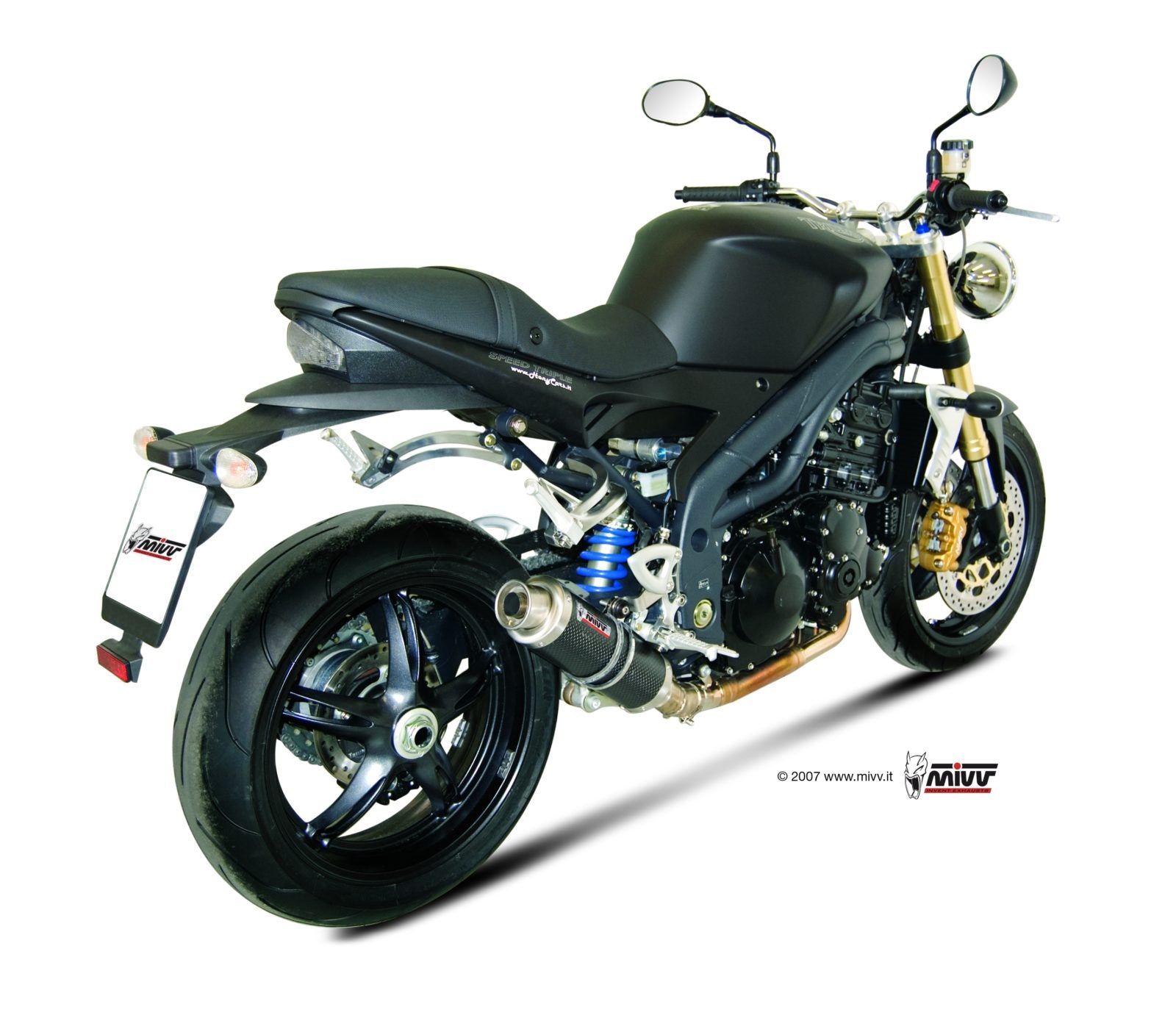 TERMINALE SCARICO BASSO CARBONIO MIVV GP TRIUMPH SPEED TRIPLE 1050R/S/RS 2007-10