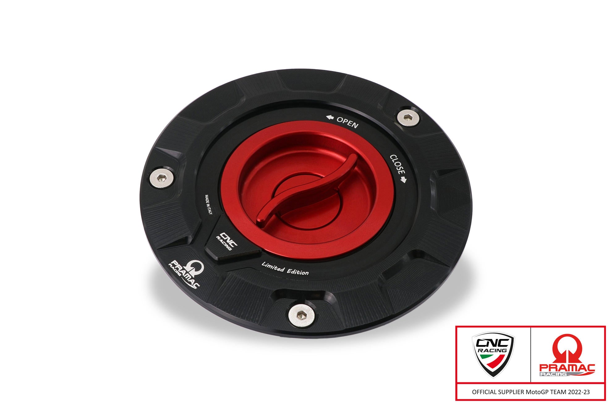 TAPPO SERBATOIO PRAMAC NERO/ROSSO CNC RACING DUCATI XDIAVEL 1262 S 2016-23